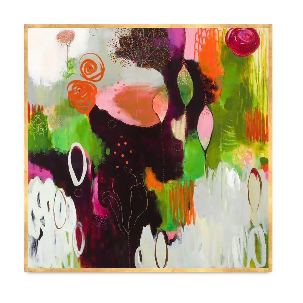 Green Flora Yağlı Boya Dokulu TabloYağlı Boya Dokulu Soyut TablolarTablolife