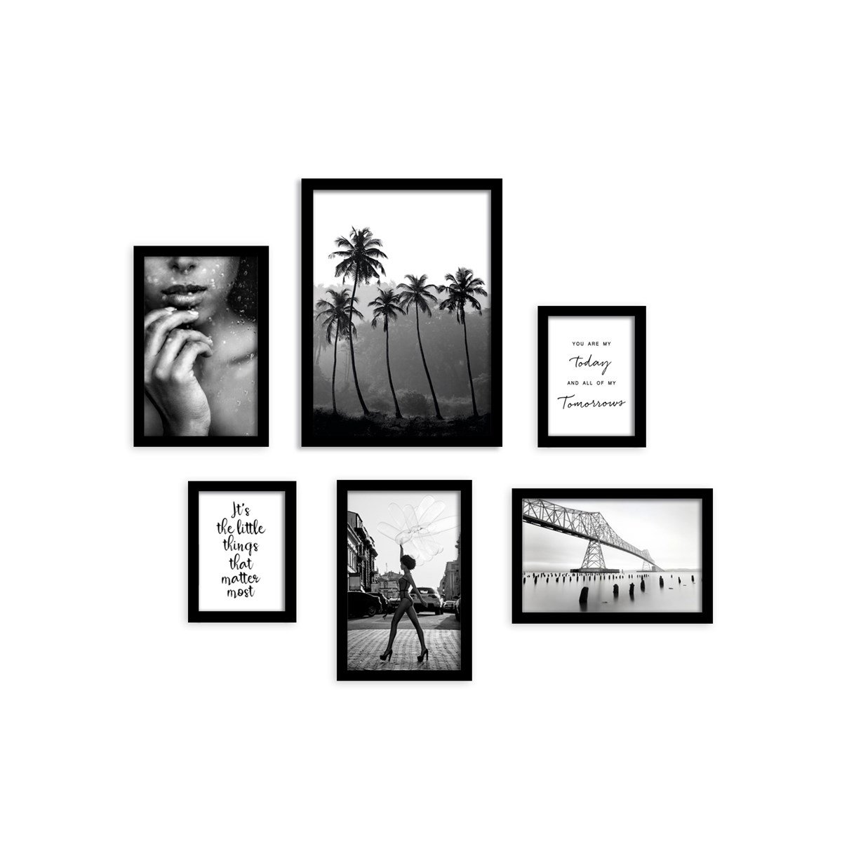 Grey Black Çerçeveli Poster SetiPosterlerTablolife.com