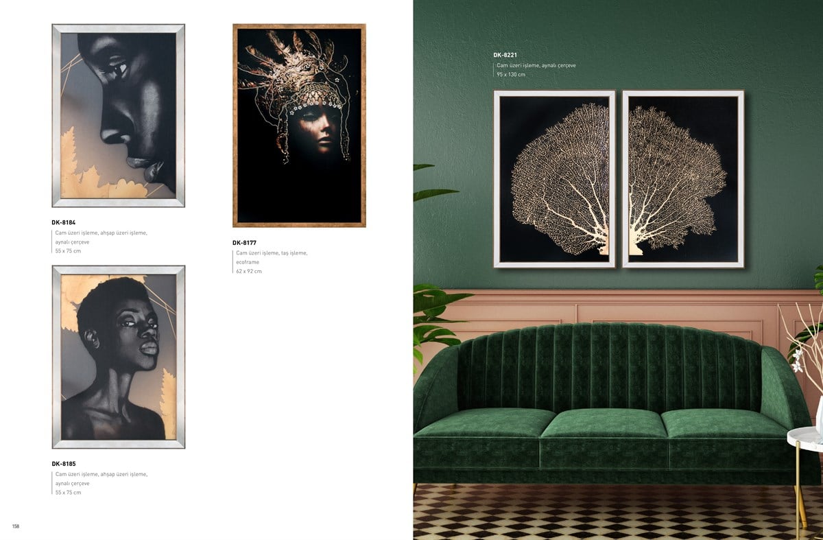 Hayat Ağacı - Cam Üzeri İşleme İkili Tablo