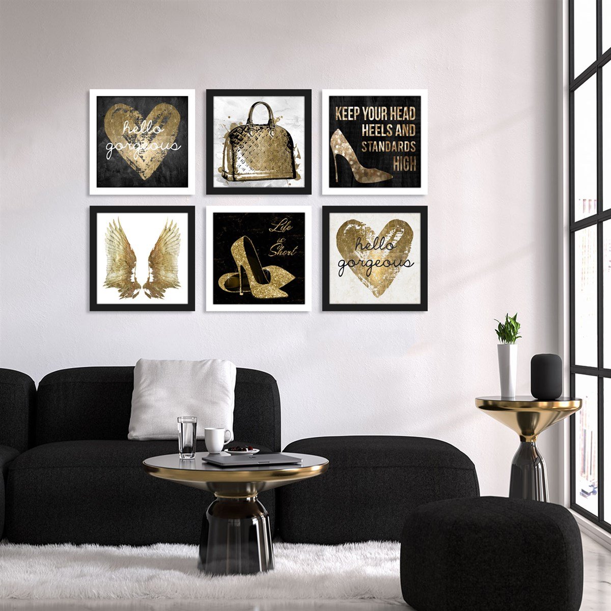 Hello Gorgeous Çerçeveli Poster SetiPosterlerTablolife.com