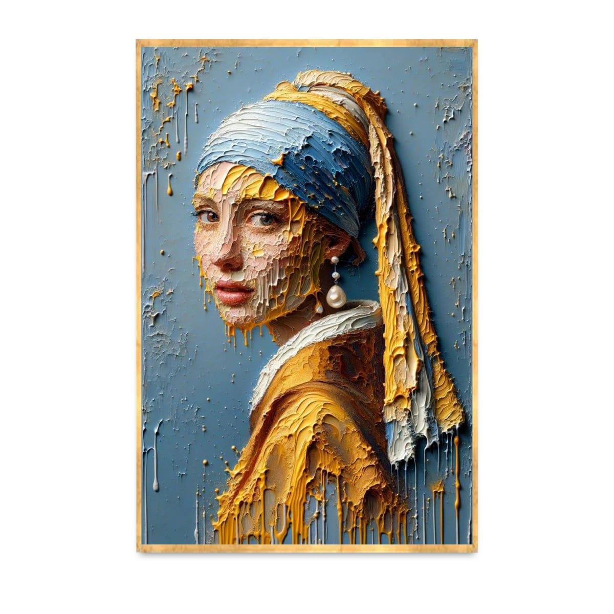 İnci Küpeli Kız 3D Yağlı Boya Tablo3D Yoğun Yağlı Boya TablolarTablolife