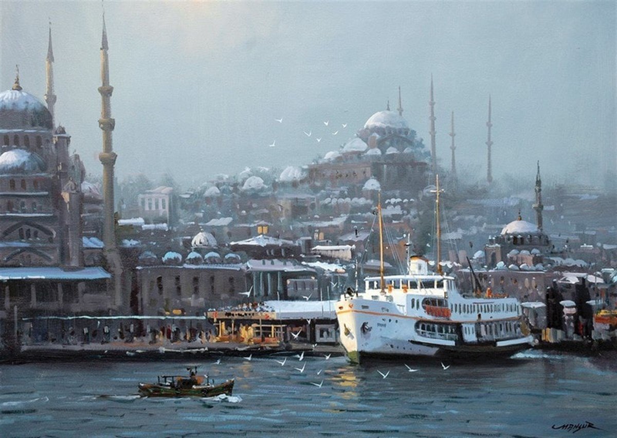 İstanbul'da Kar Var - Kanvas Tablo