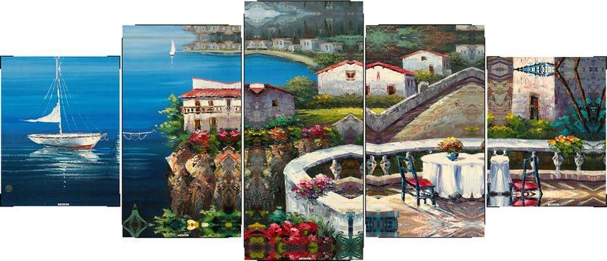 İtalya - 5 Parçalı Kanvas Tablo