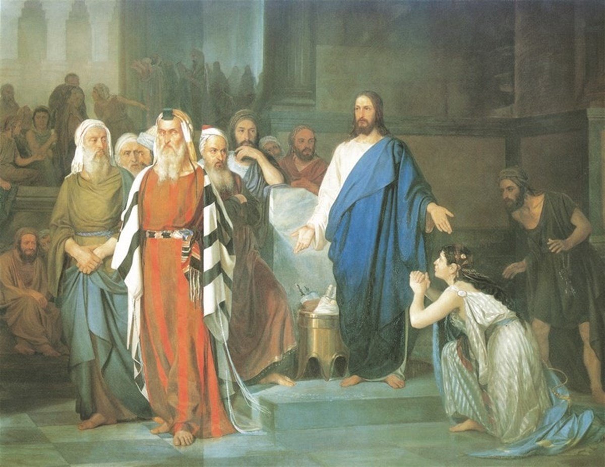 Jesus Y La Mujer Adultera - Kanvas Tablo