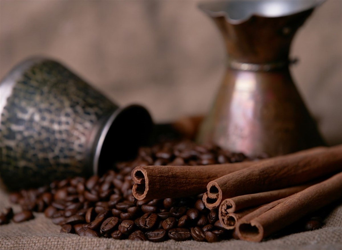 Kahve Çekirdekleri ve Kabuk Tarçın - Kanvas Tablo