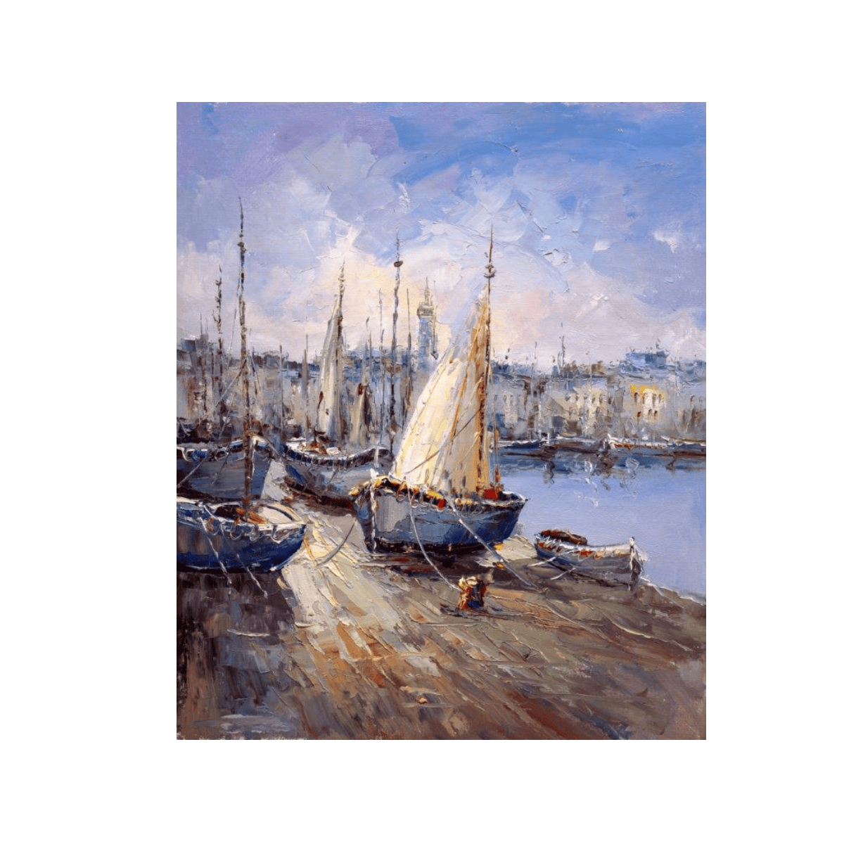 Kasaba Limanı Yağlı Boya Dokulu TabloYağlı Boya Dokulu Soyut TablolarTablolife