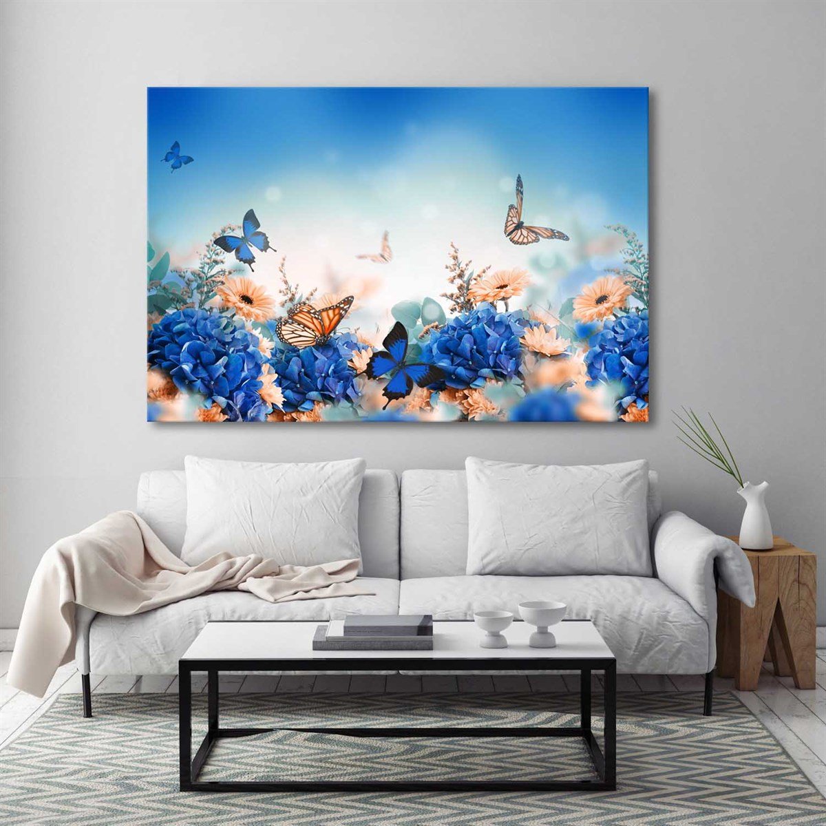 Kelebekler Yağlı Boya Dokulu TabloYağlı Boya Dokulu Hayvan TablolarıTablolife.com