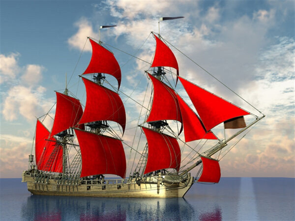 Kırmızı Yelken - Büyük Boy Kanvas Tablo Büyük Boy Kanvas TablolarTablolife.com