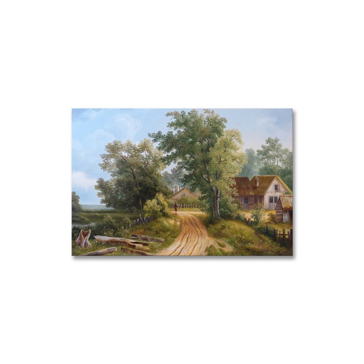 Köy Yolu - Yağlı Boya Dokulu TabloYağlı Boya Dokulu Soyut TablolarTablolife.com