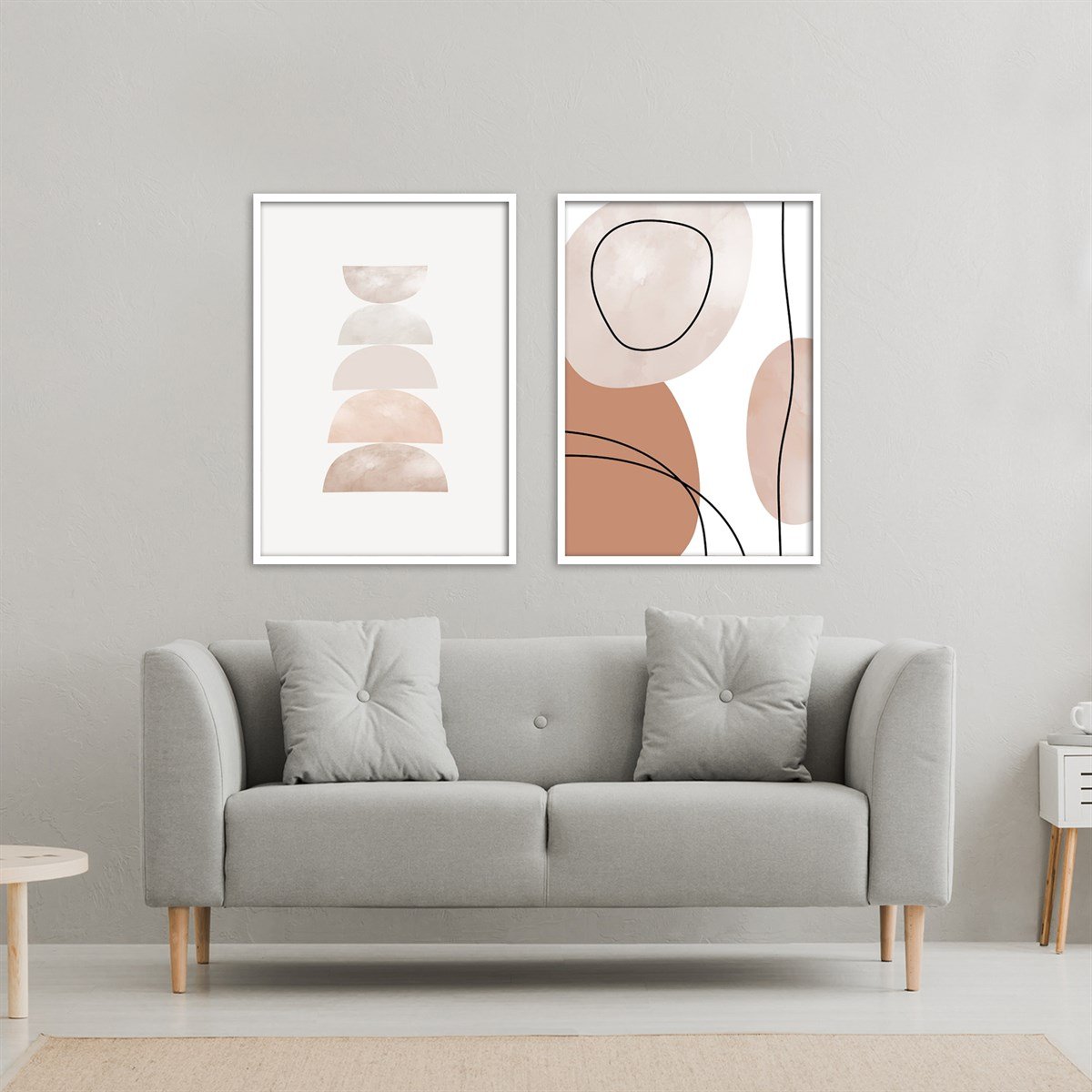 Light Pink Çerçeveli Poster SetiPosterlerTablolife.com