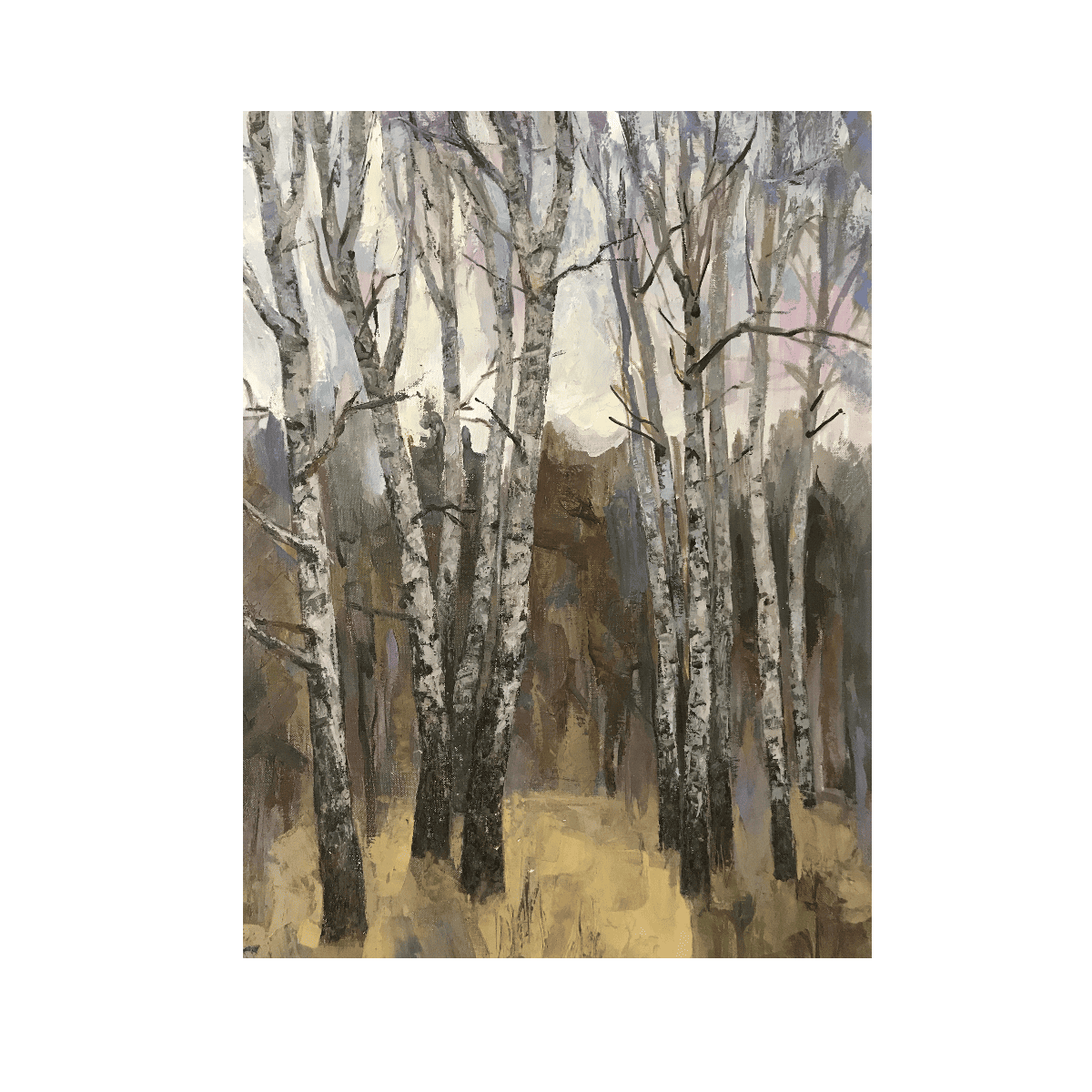 Lonely Forest Yağlı Boya Dokulu TabloYağlı Boya Dokulu Soyut TablolarTablolife