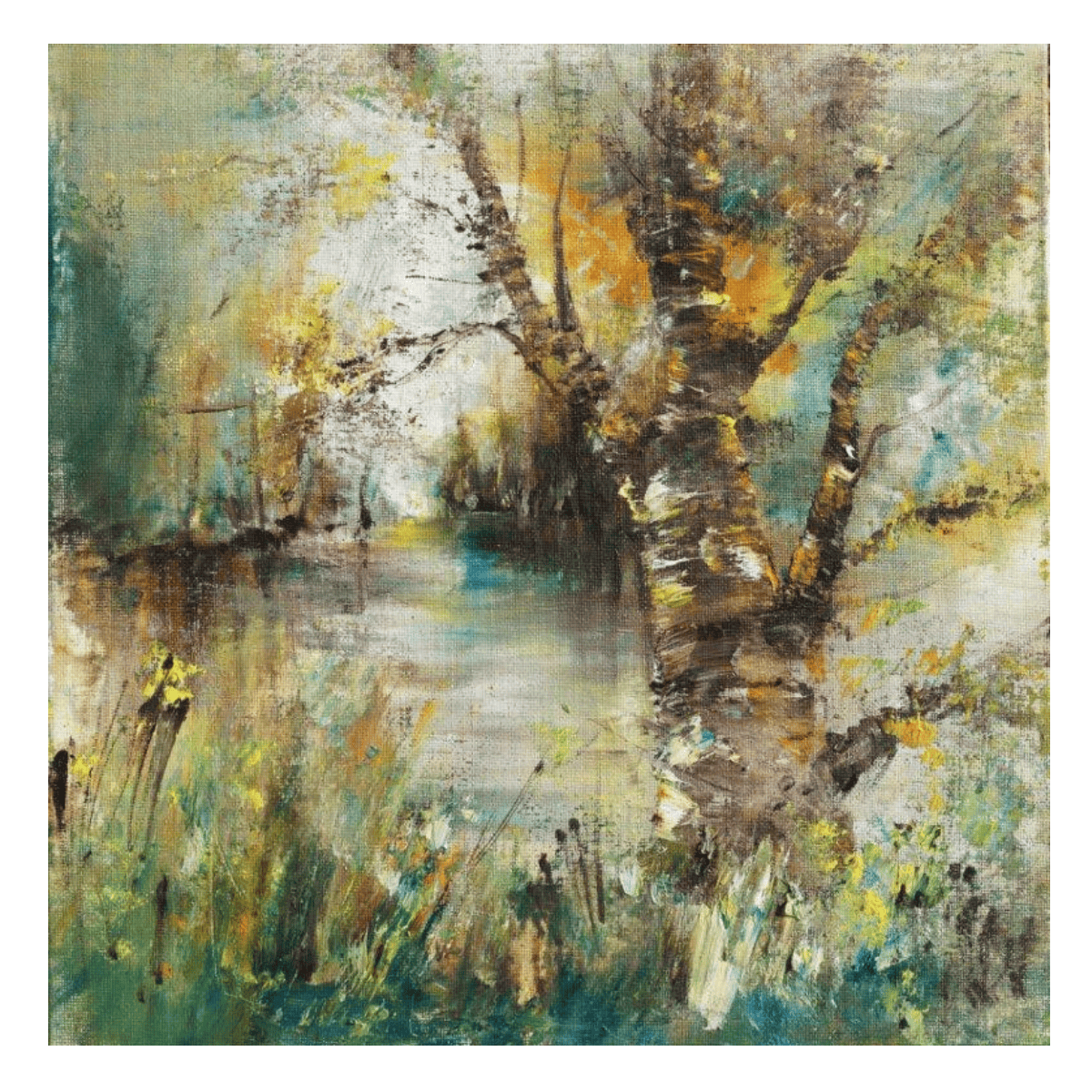 Lonely Tree Yağlı Boya Dokulu TabloYağlı Boya Dokulu Soyut TablolarTablolife