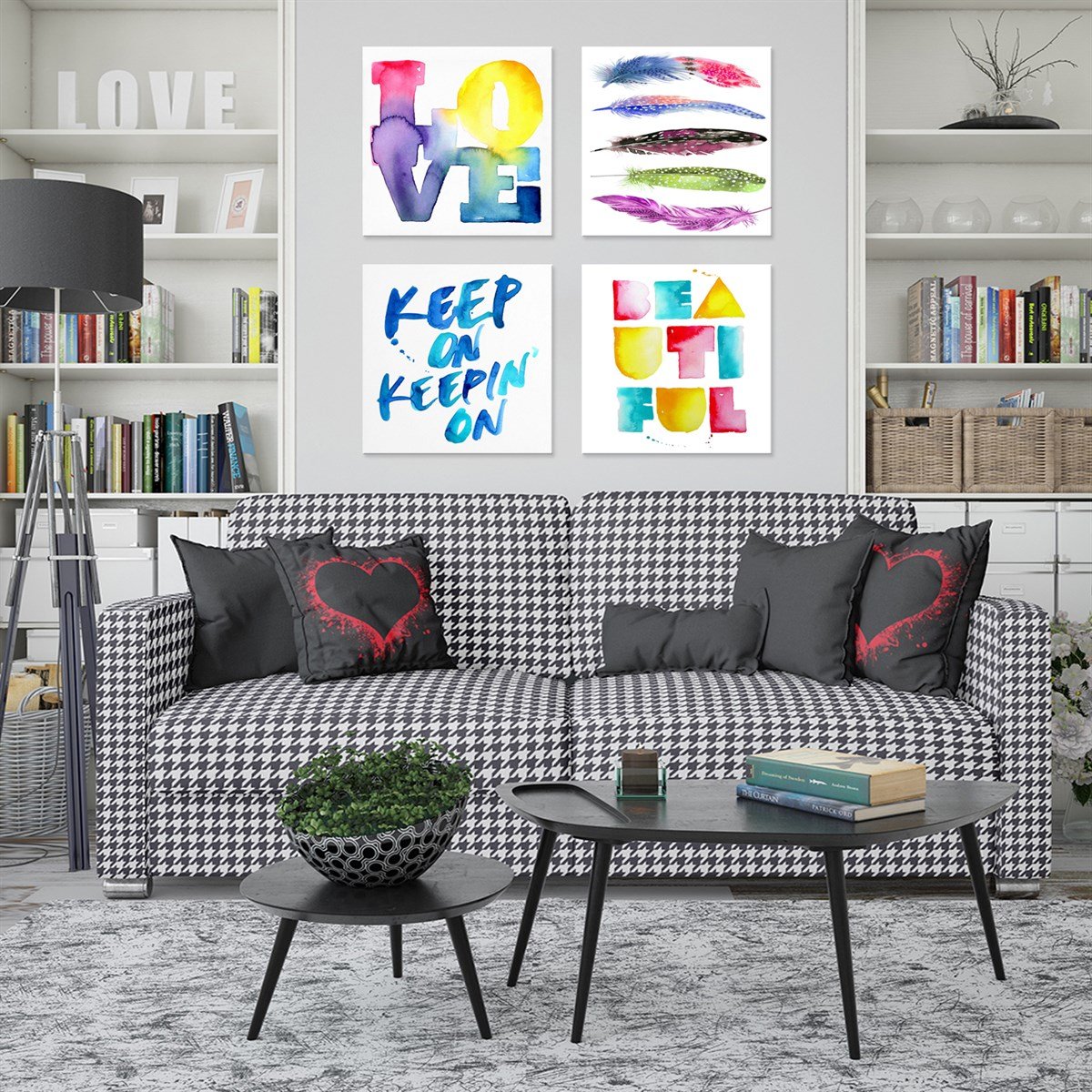 Love Beautiful Çerçeveli Poster SetiPosterlerTablolife.com