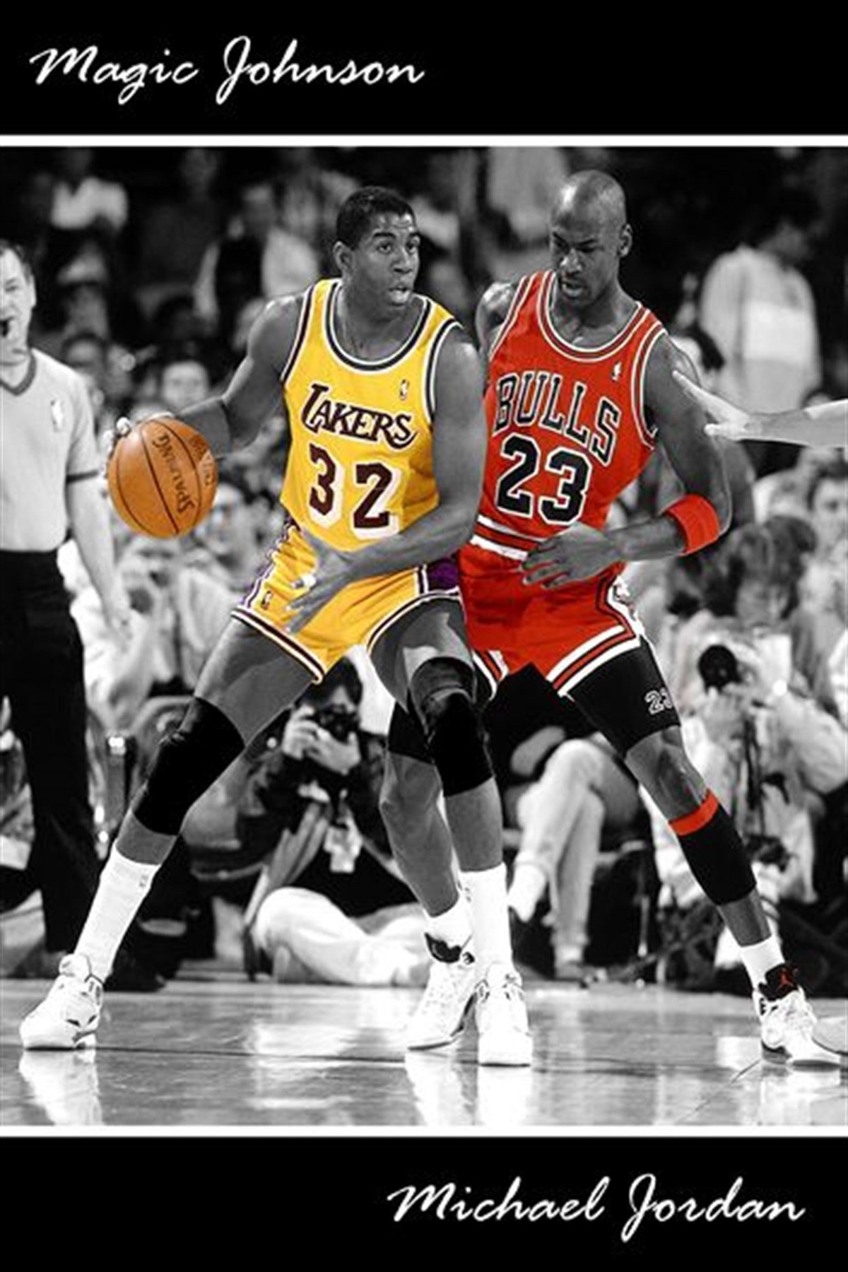 Magic Johnson & Michael Jordan - Kanvas Tablo