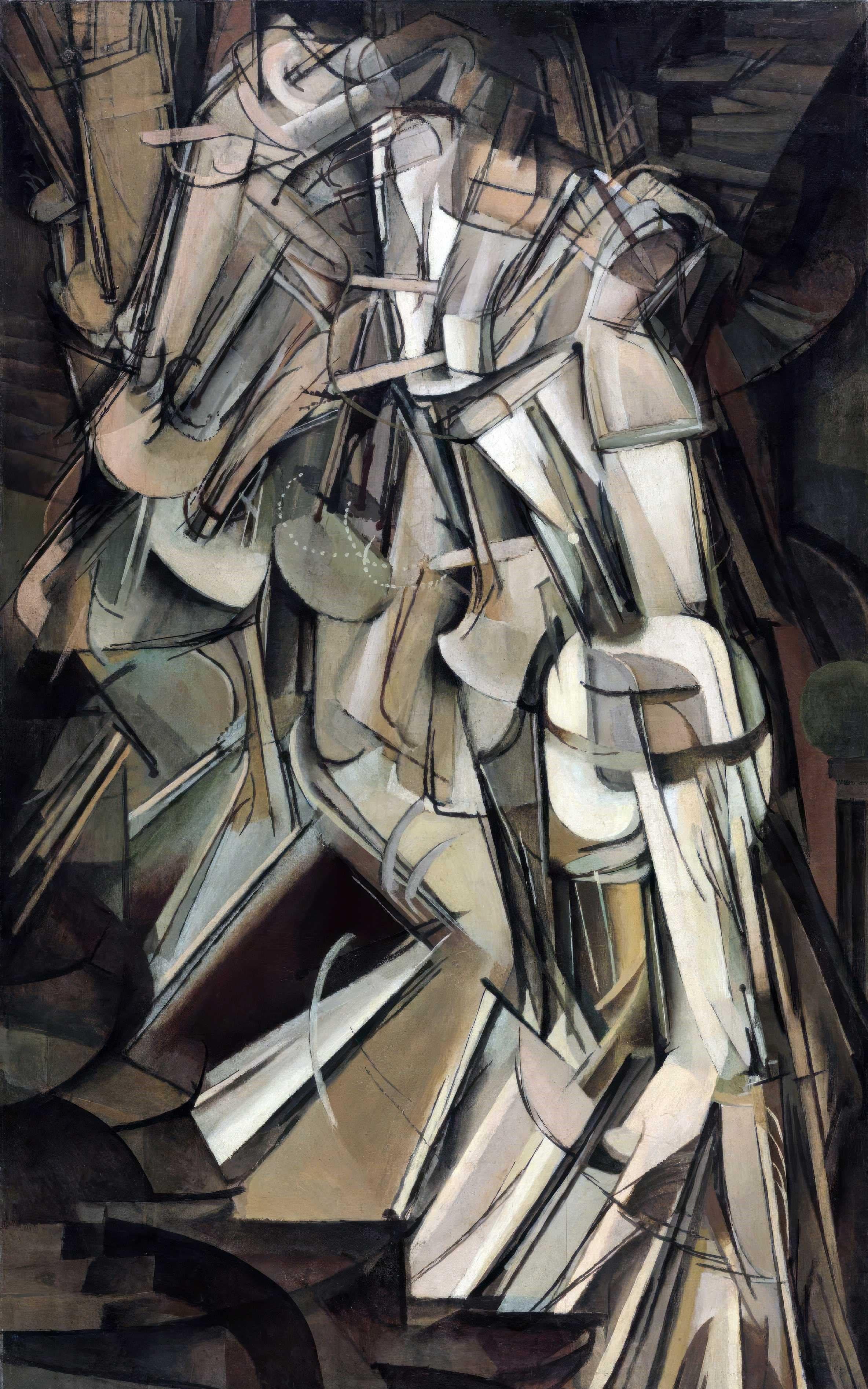 Marcel Duchamp Nude Descending a Staircase No 2 Kanvas TabloÜnlü Ressamların TablolarıTablolife