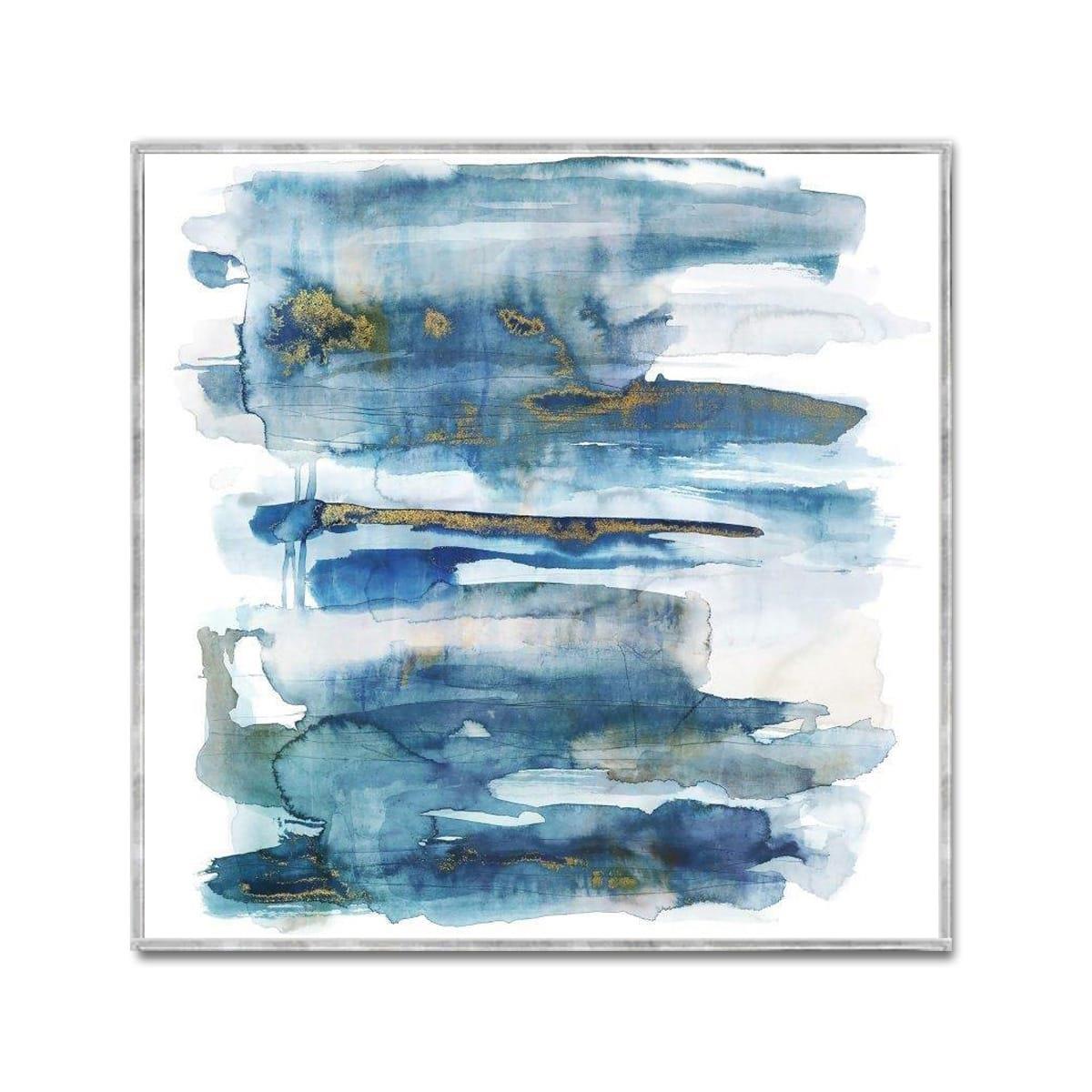 Mavi Beyaz İkili Set Yağlı Boya Dokulu TabloYağlı Boya Dokulu Soyut TablolarTablolife.com