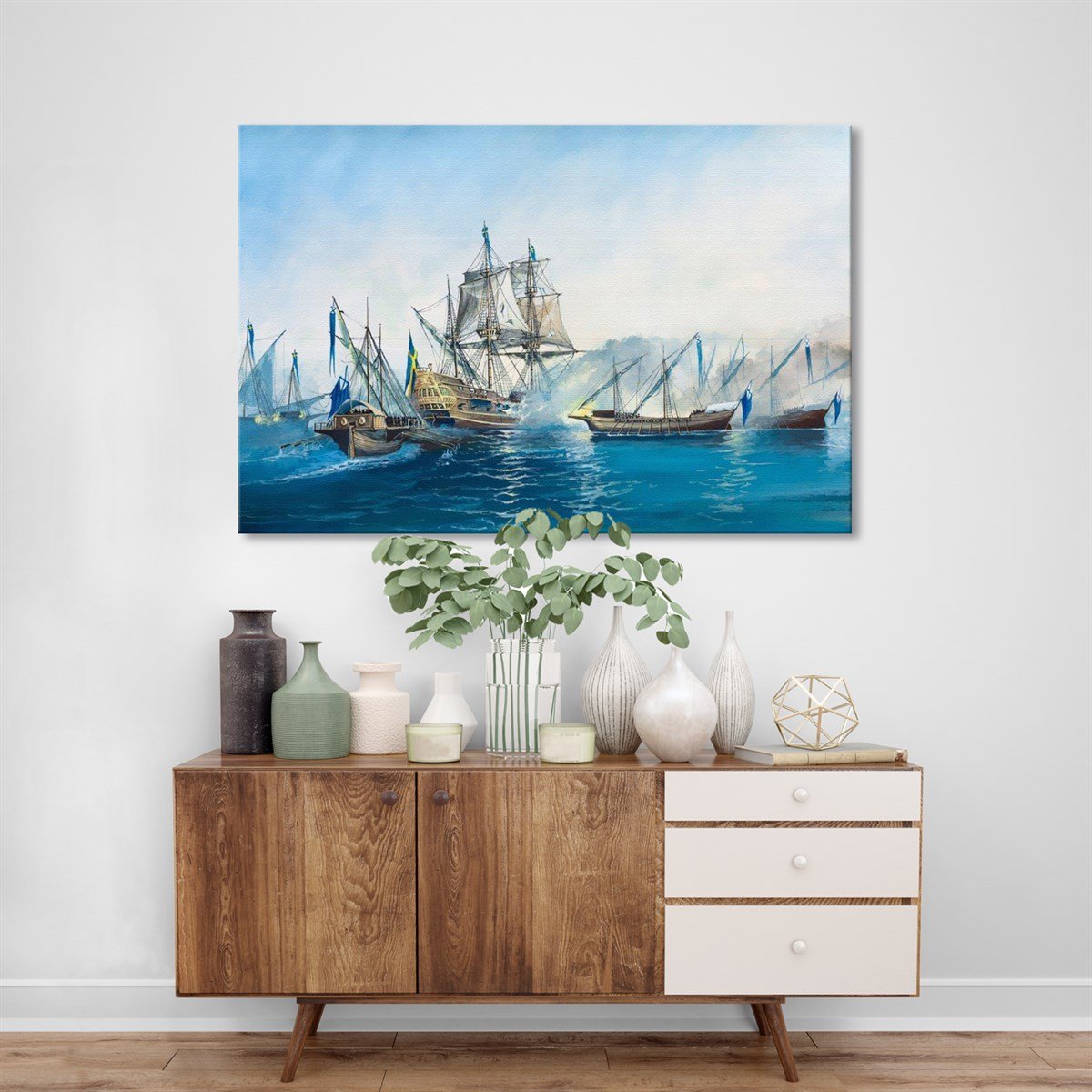 Mavi Ve Yelkenliler Kanvas TabloAraçTablolife.com
