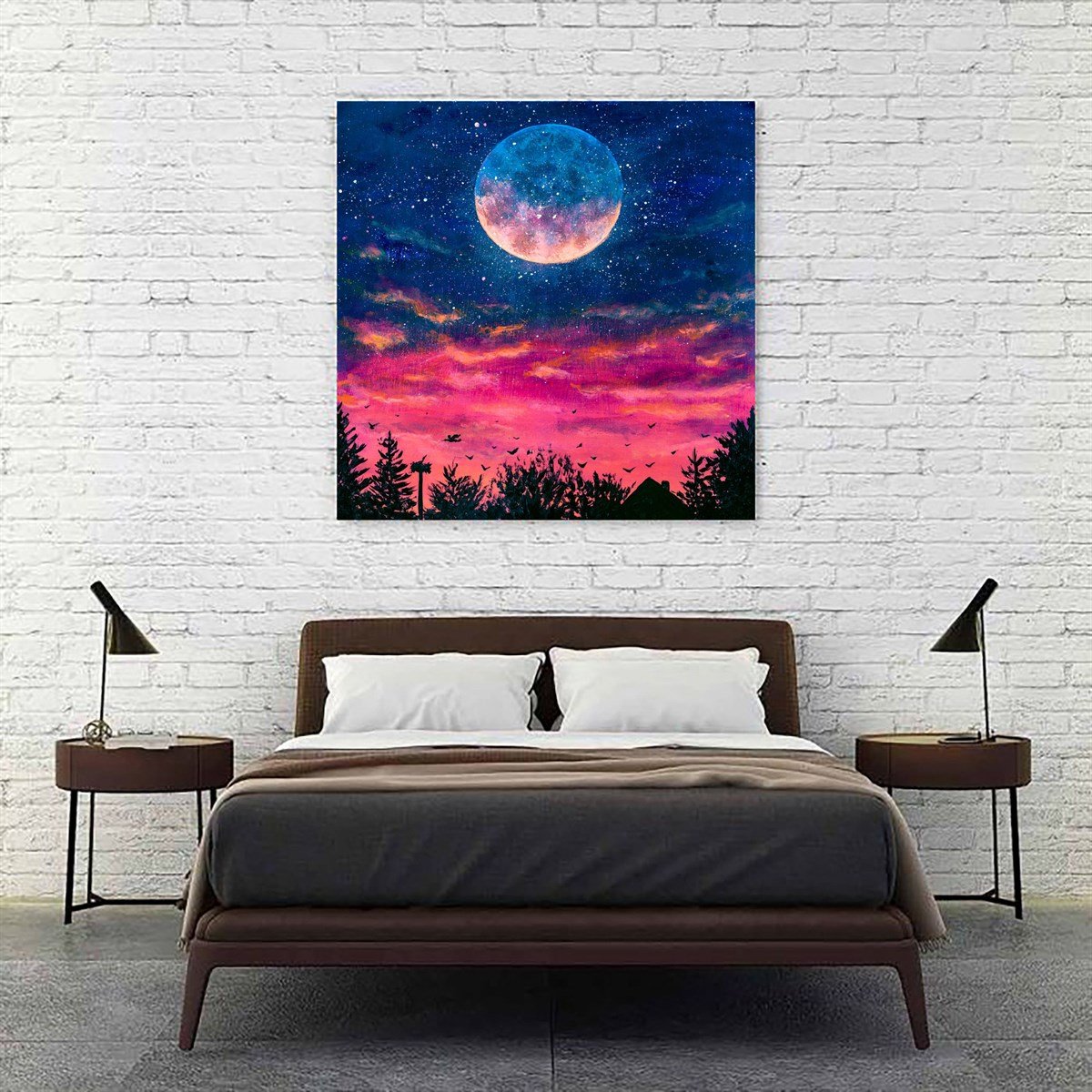 Moon Yağlı Boya Dokulu TabloYağlı Boya Dokulu Soyut TablolarTablolife.com