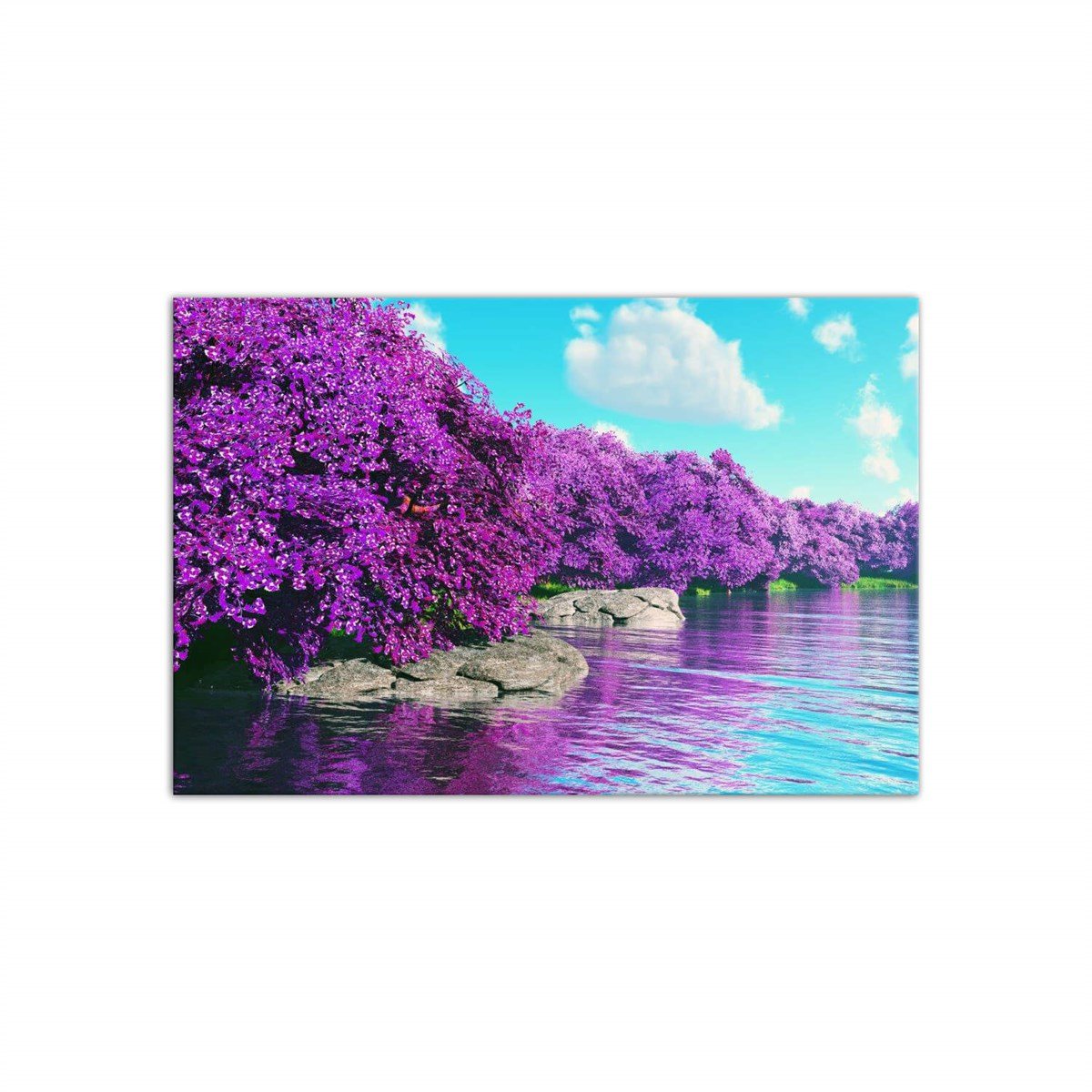 Mor Çiçeklerle Bezeli - Büyük Boy Kanvas TabloBüyük Boy Kanvas TablolarTablolife.com