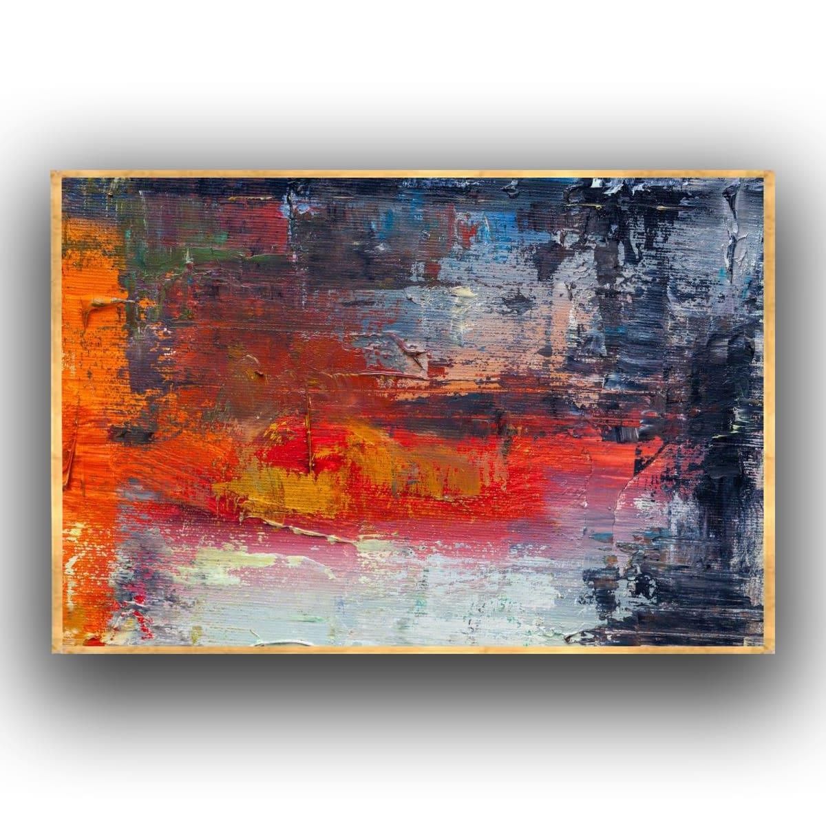 Orange Fog Yağlı Boya Dokulu TabloYağlı Boya Dokulu Soyut TablolarTablolife