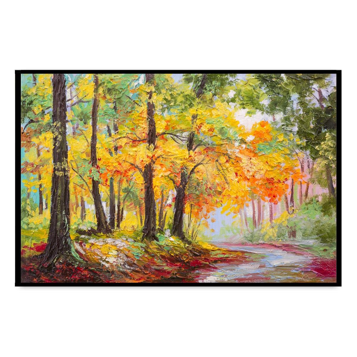 Orman Yolu Yağlı Boya Dokulu TabloYağlı Boya Dokulu Manzara TablolarıTablolife