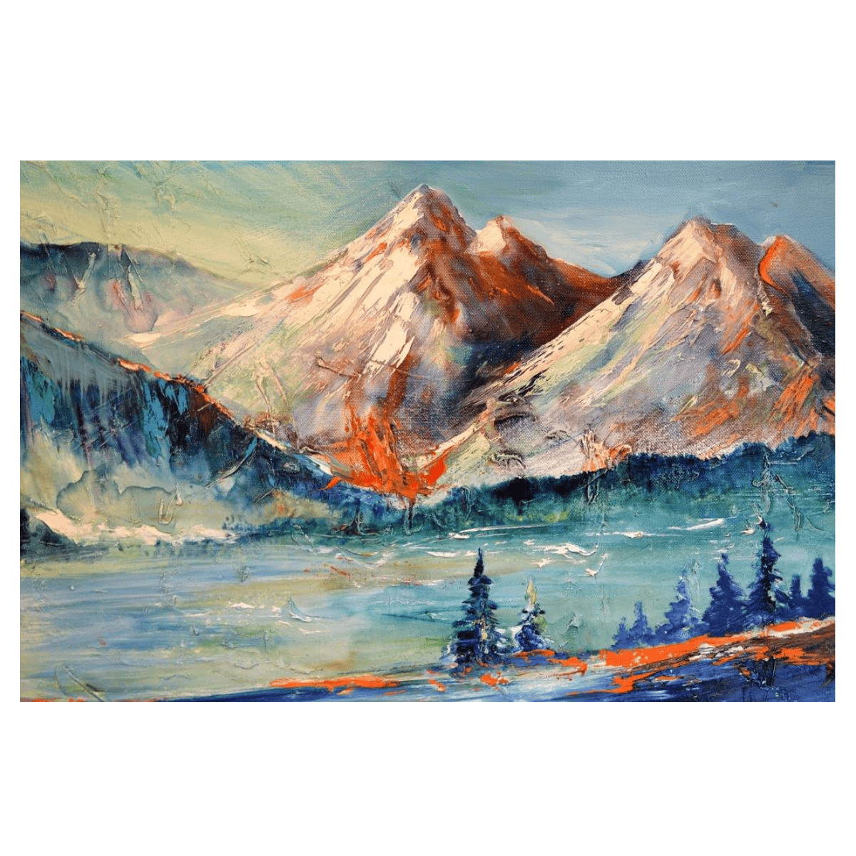 Peak Yağlı Boya Dokulu TabloYağlı Boya Dokulu Manzara TablolarıTablolife