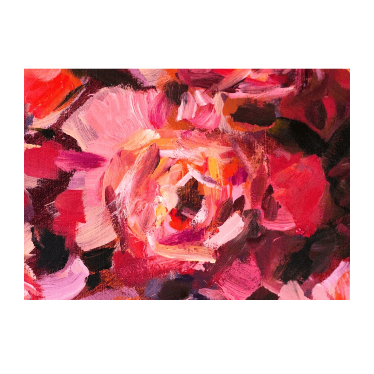 Pembe Rüya Yağlı Boya Dokulu TabloYağlı Boya Dokulu Çiçek TablolarıTablolife