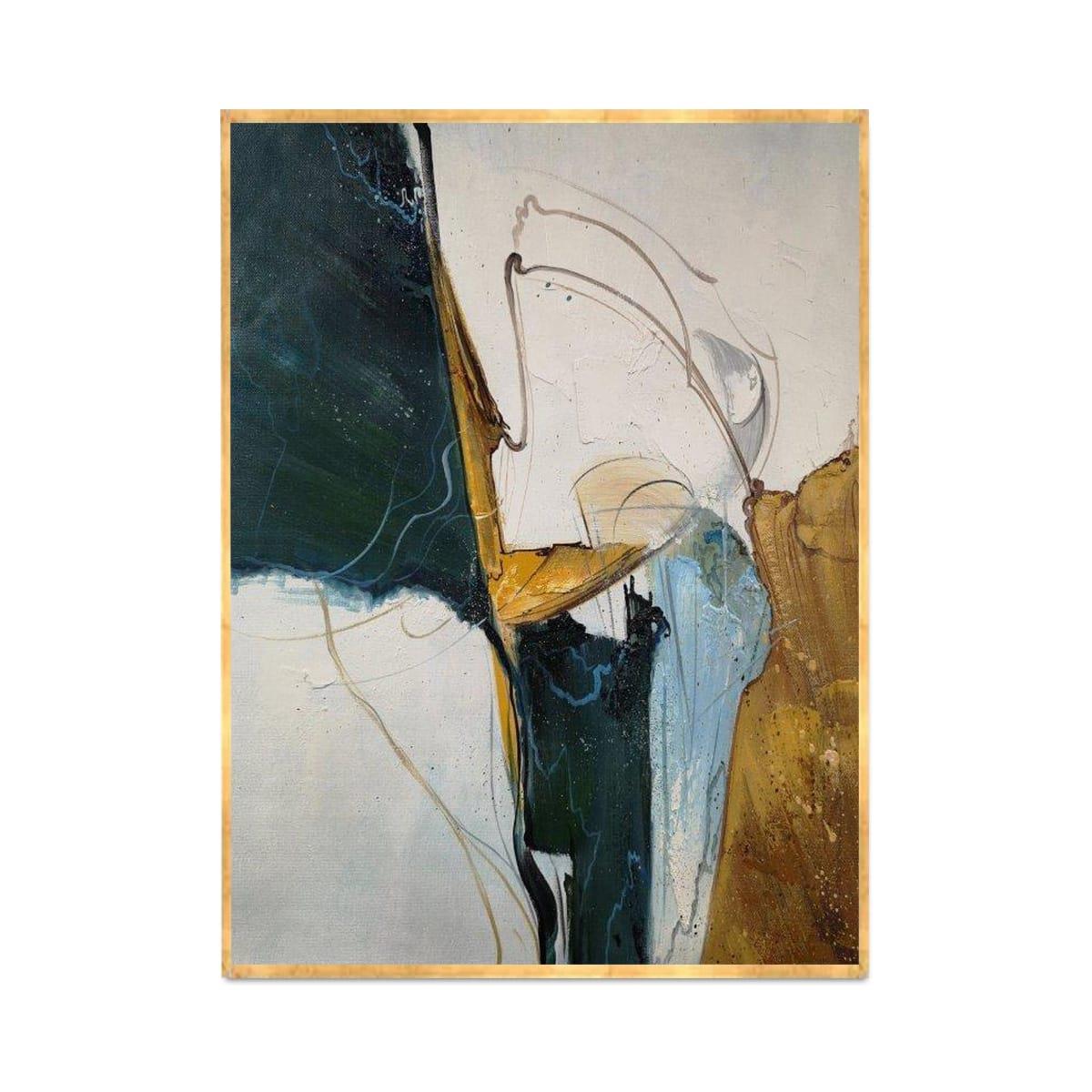 Petrol Green Yağlı Boya Dokulu TabloYağlı Boya Dokulu Soyut TablolarTablolife