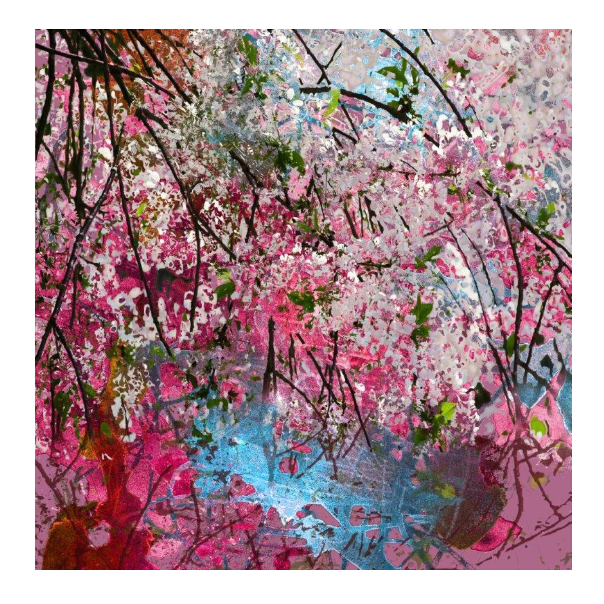 Pink Forest Yağlı Boya Dokulu TabloYağlı Boya Dokulu Soyut TablolarTablolife