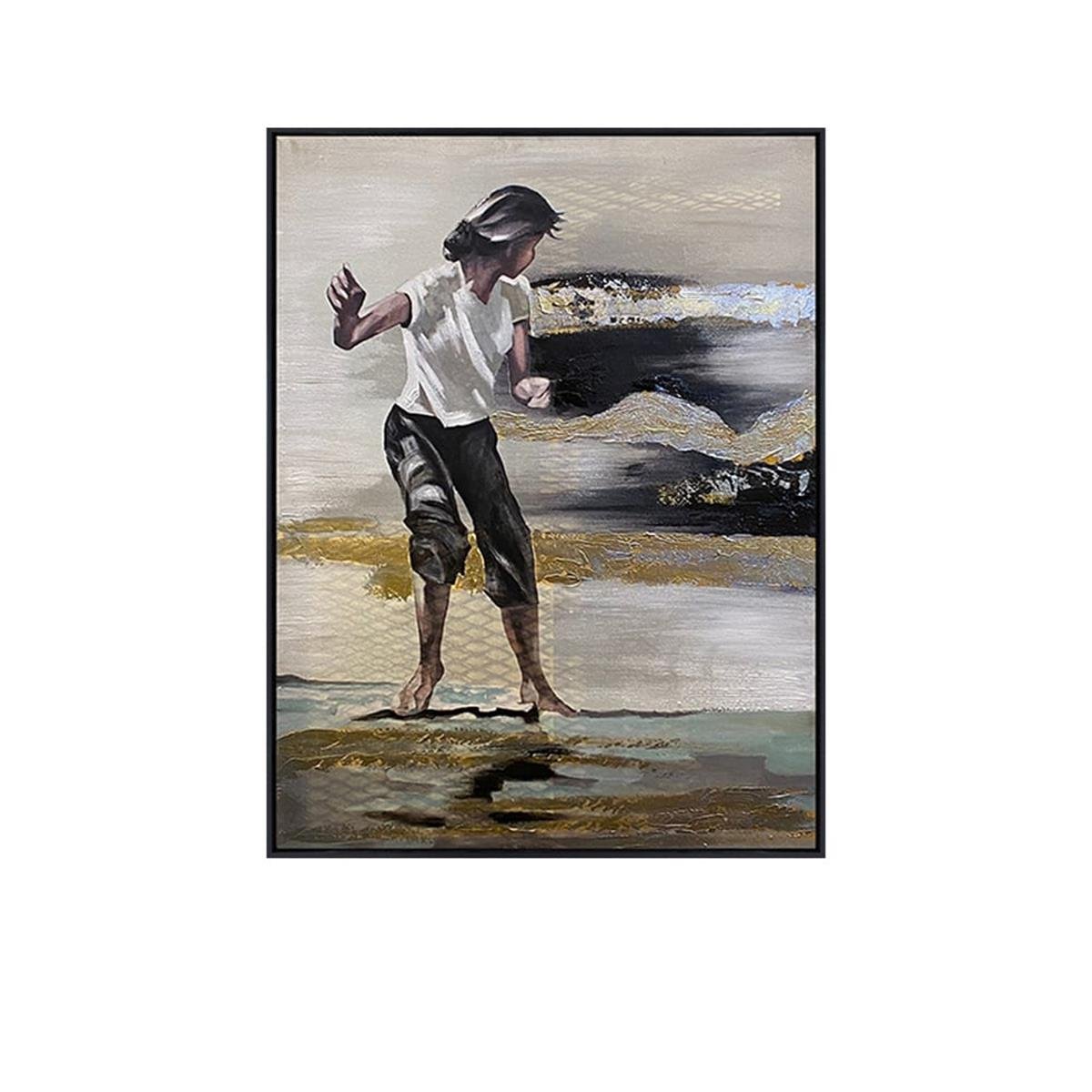 Ragazza Yağlı Boya Dokulu TabloYağlı Boya Dokulu Kadın Temalı TablolarTablolife.com