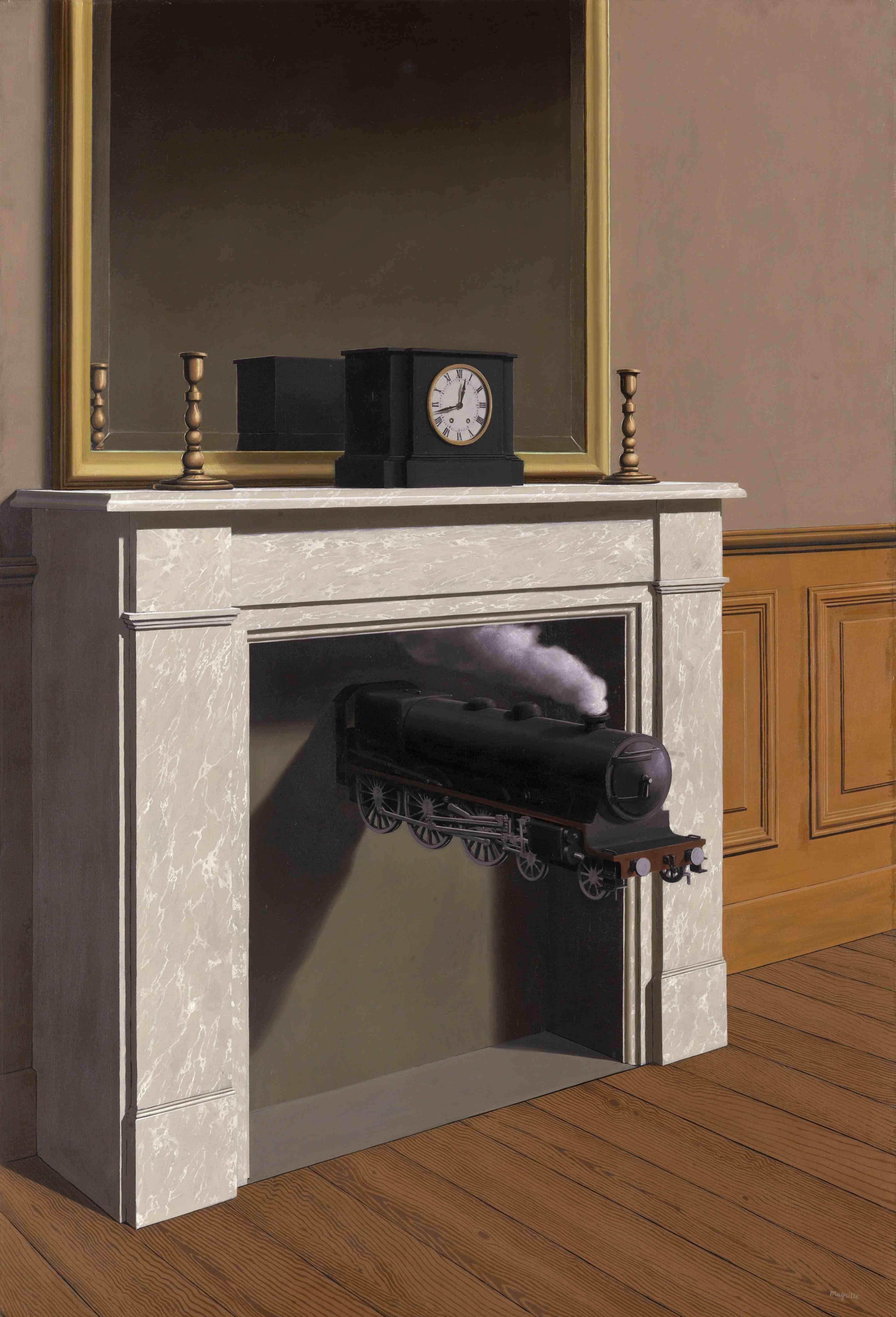 Rene Magritte Time Transfixed Kanvas TabloÜnlü Ressamların TablolarıTablolife