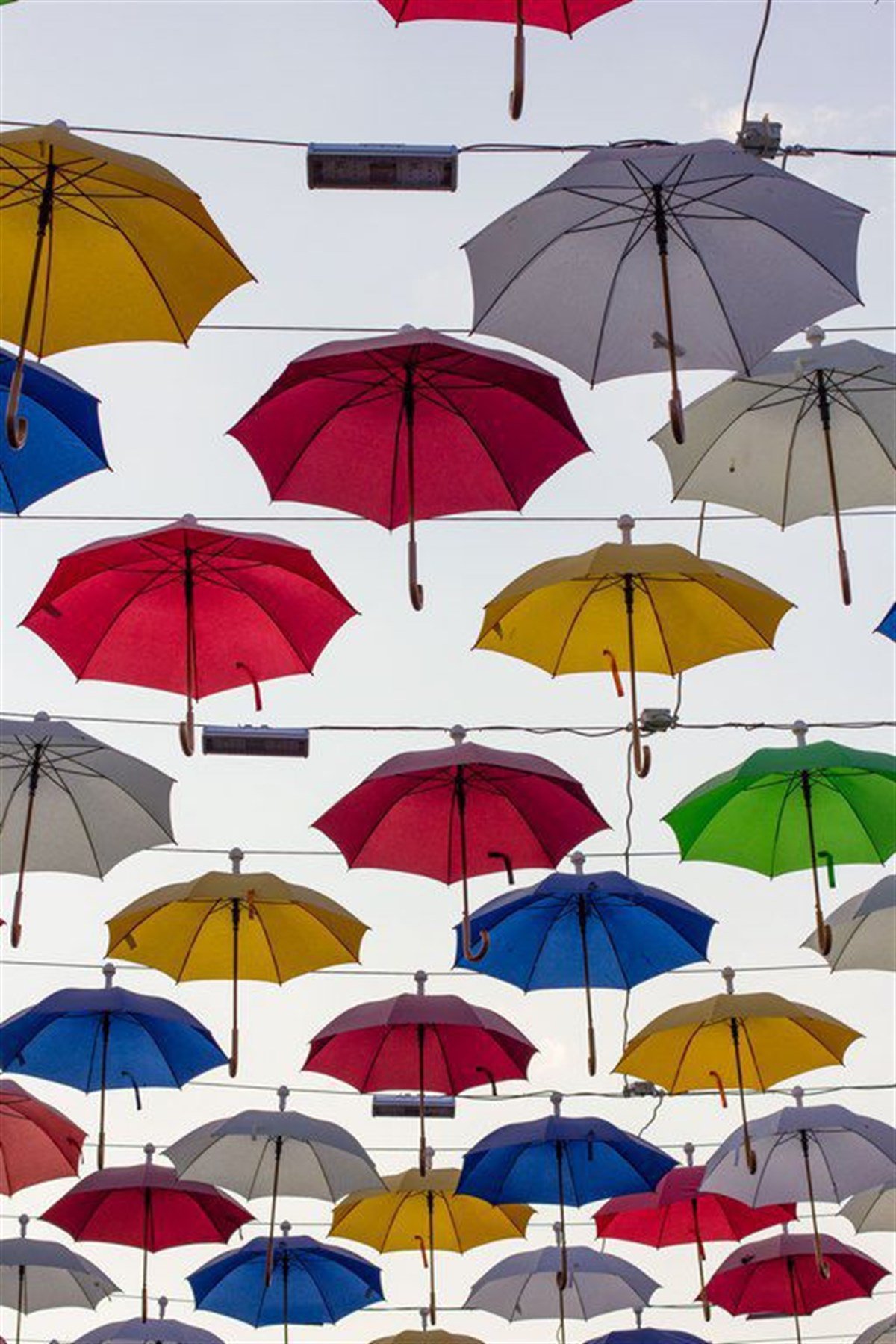 Rengarenk Şemsiyeler - Kanvas Tablo