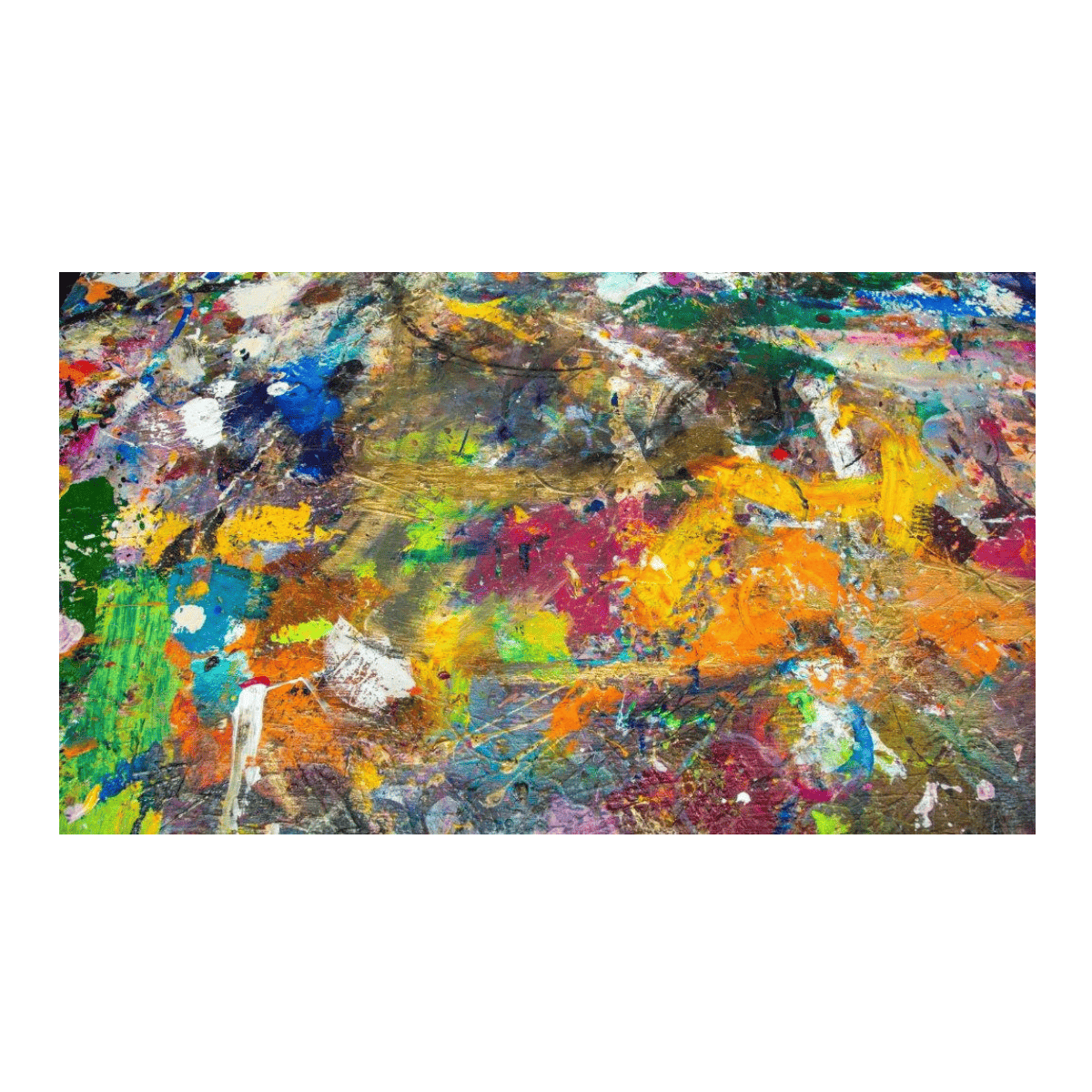 Renk Karmaşası Yağlı Boya Dokulu TabloYağlı Boya Dokulu Soyut TablolarTablolife