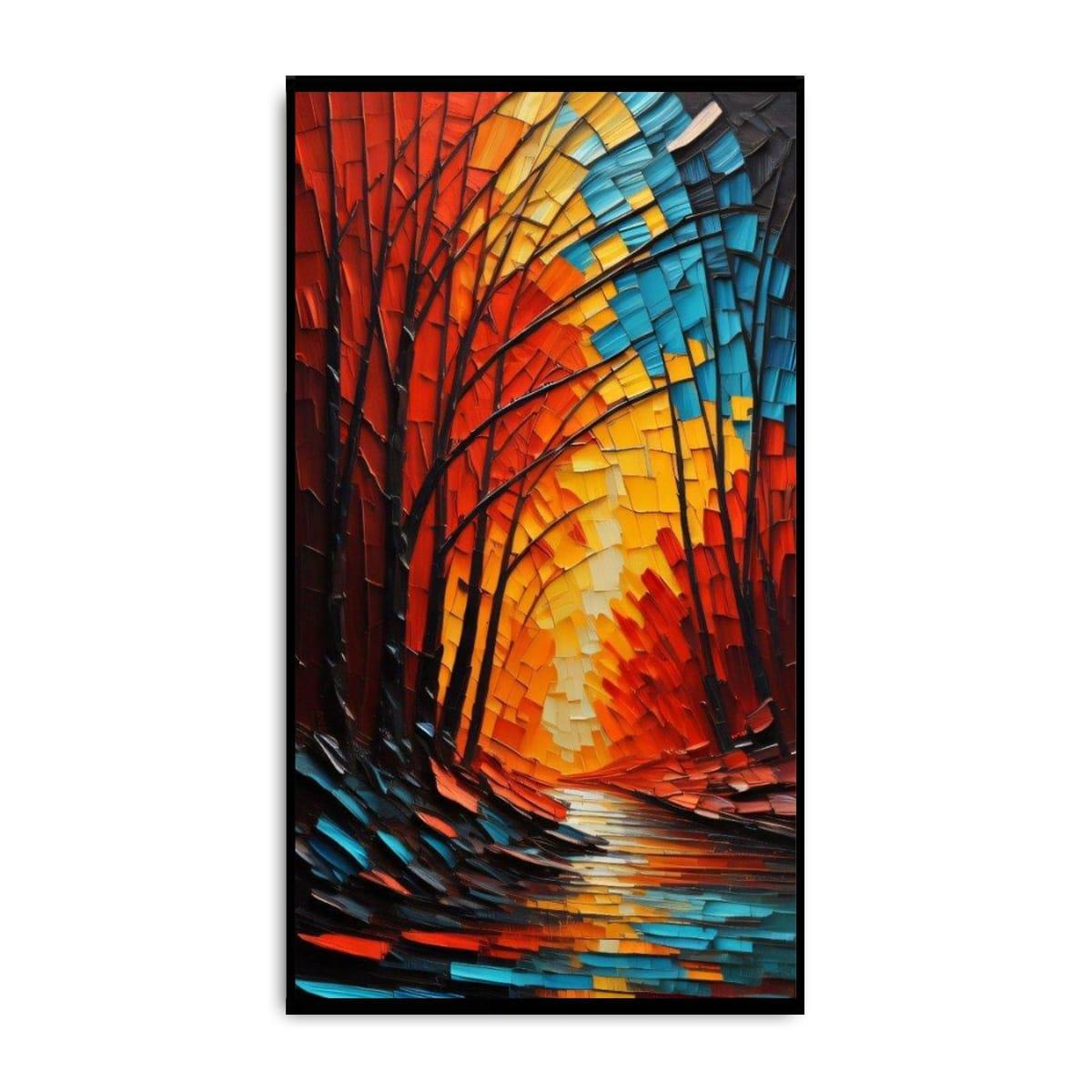 Renklere Giden Yol 3D Yoğun Yağlı Boya Tablo3D Yoğun Yağlı Boya TablolarTablolife