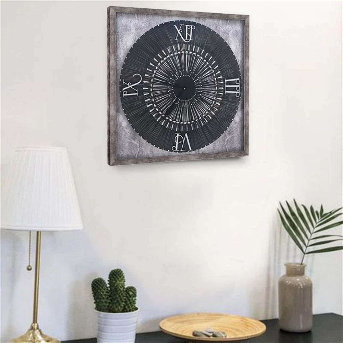 Roma - Ahşap Üzeri Kabartma SaatDuvar SaatleriTablolife.com