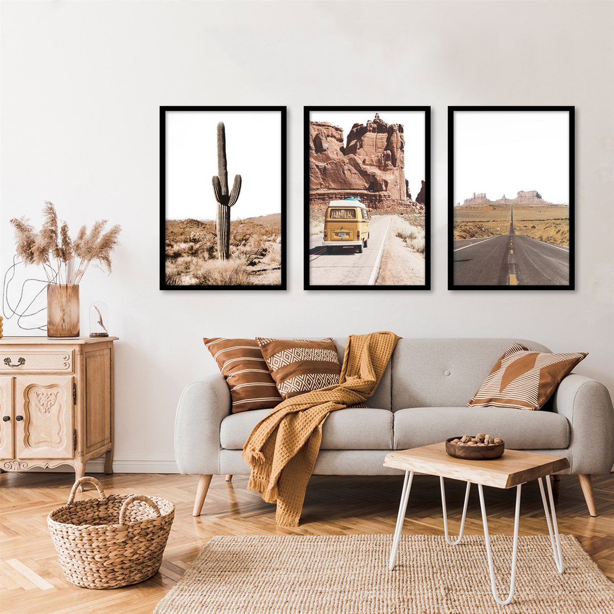 Route Texas Çerçeveli Poster SetiPosterlerTablolife.com