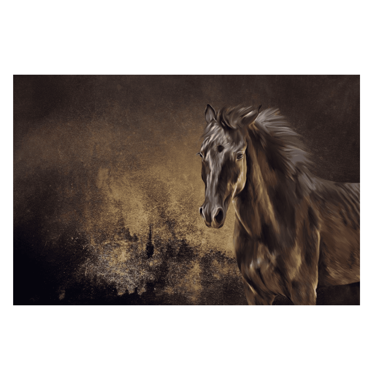 Saf Kan Yağlı Boya Dokulu TabloYağlı Boya Dokulu Hayvan TablolarıTablolife