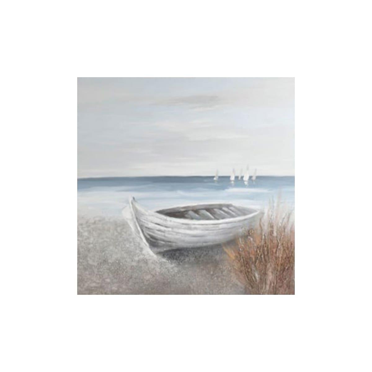 Sahil İkili Set Yağlı Boya Dokulu TabloYağlı Boya Dokulu Manzara TablolarıTablolife.com