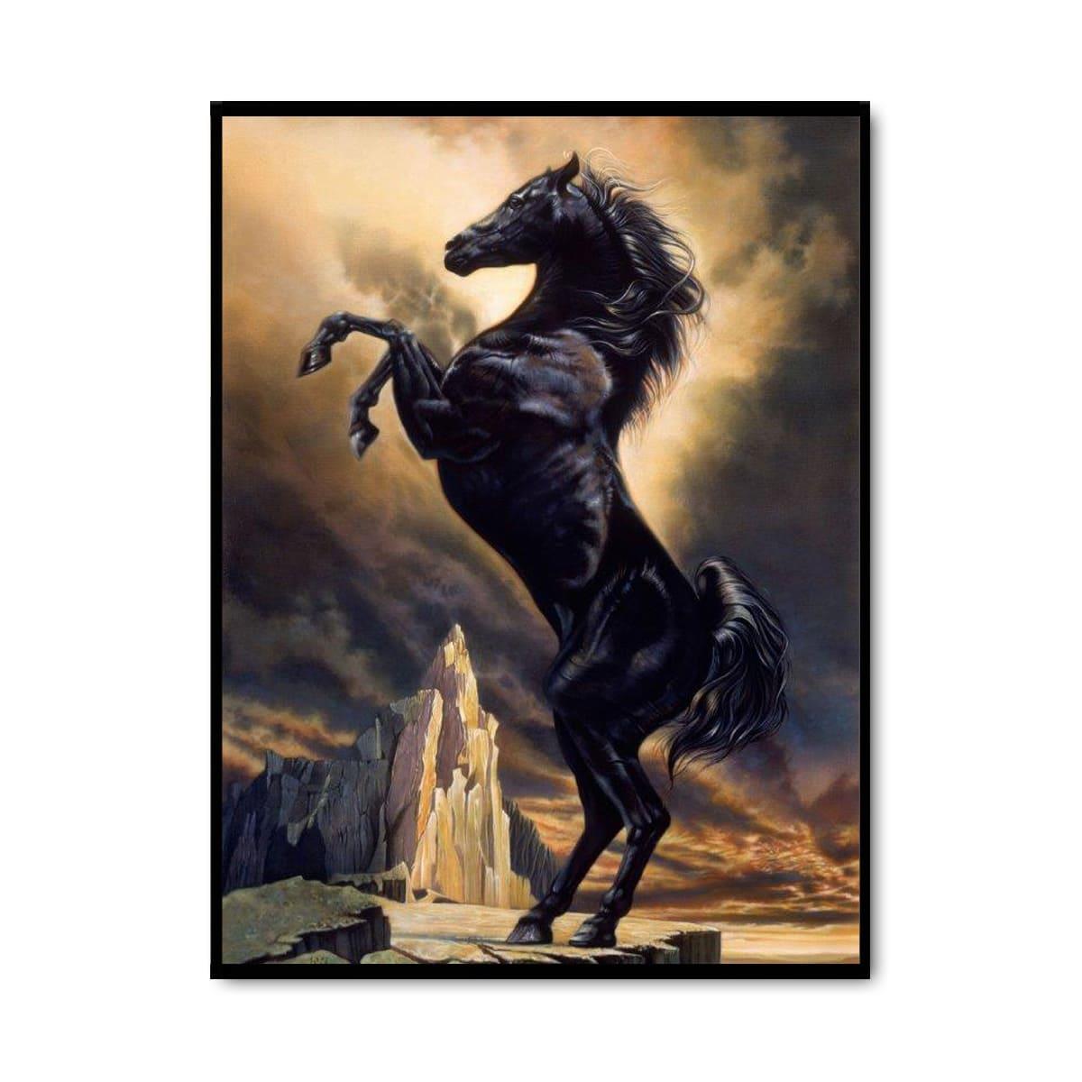 Şahlanan At Yağlı Boya Dokulu TabloYağlı Boya Dokulu Soyut TablolarTablolife