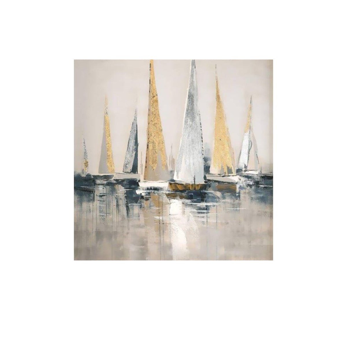 Sailboat Yağlı Boya Dokulu TabloYağlı Boya Dokulu Soyut TablolarTablolife.com