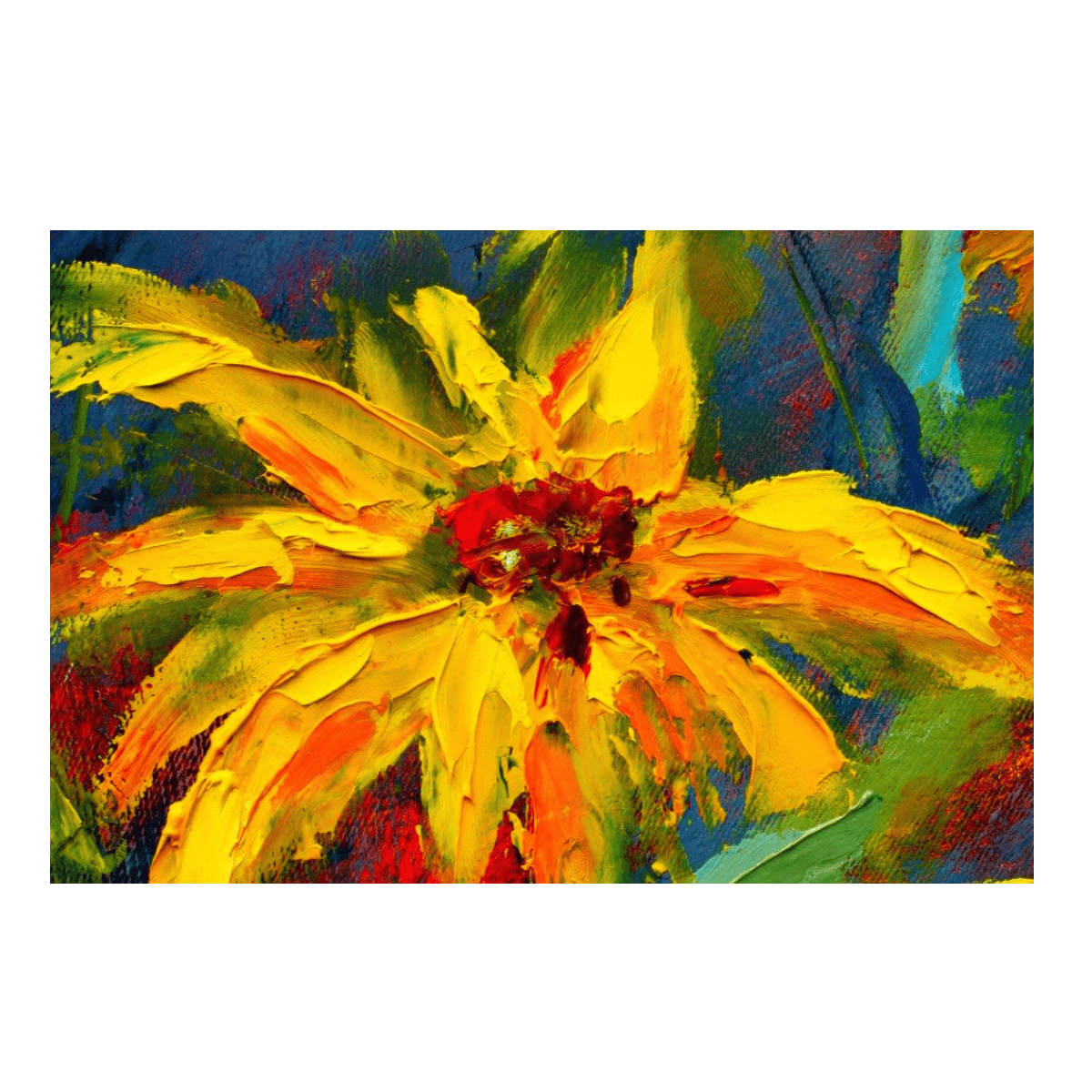 Sarı Rüya Yağlı Boya Dokulu TabloYağlı Boya Dokulu Çiçek TablolarıTablolife