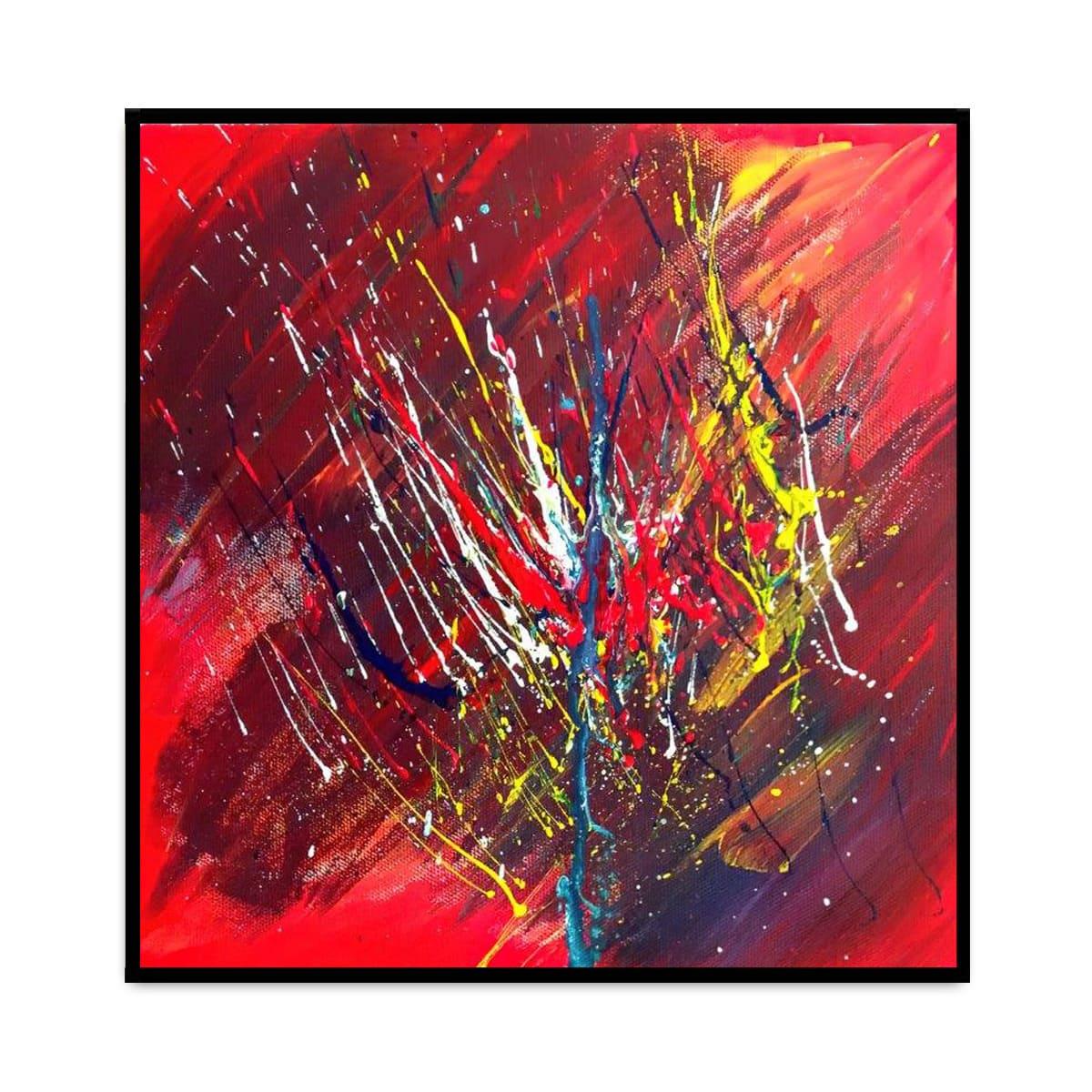 Scribbled Red Yağlı Boya Dokulu TabloYağlı Boya Dokulu Soyut TablolarTablolife