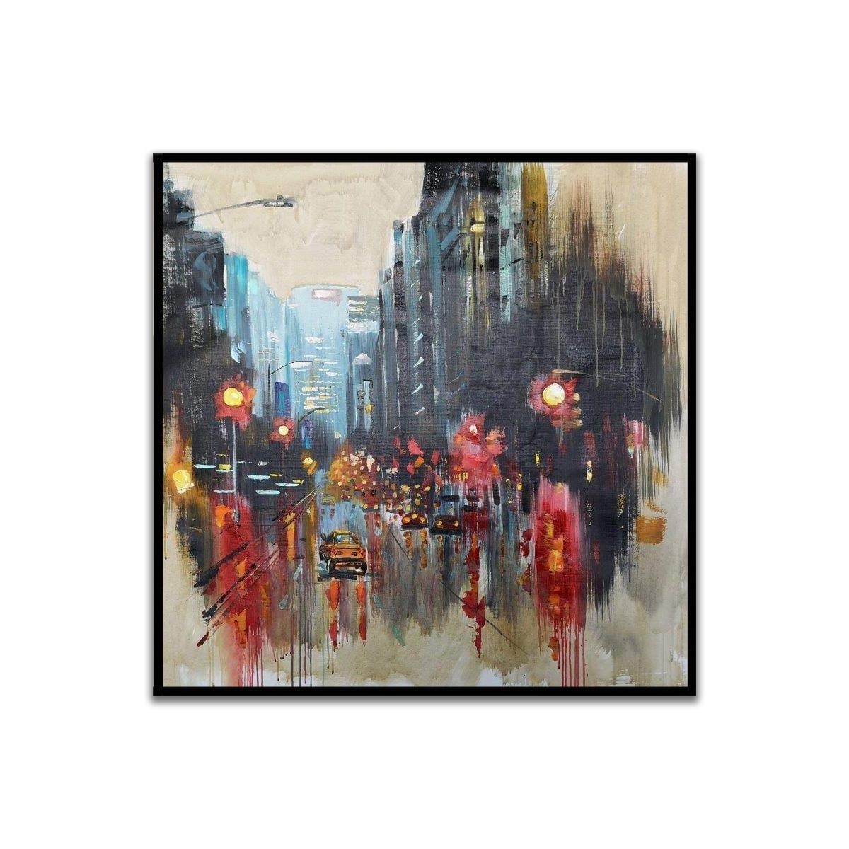 Şehir Yağlı Boya Dokulu TabloYağlı Boya Dokulu Şehir TablolarıTablolife.com