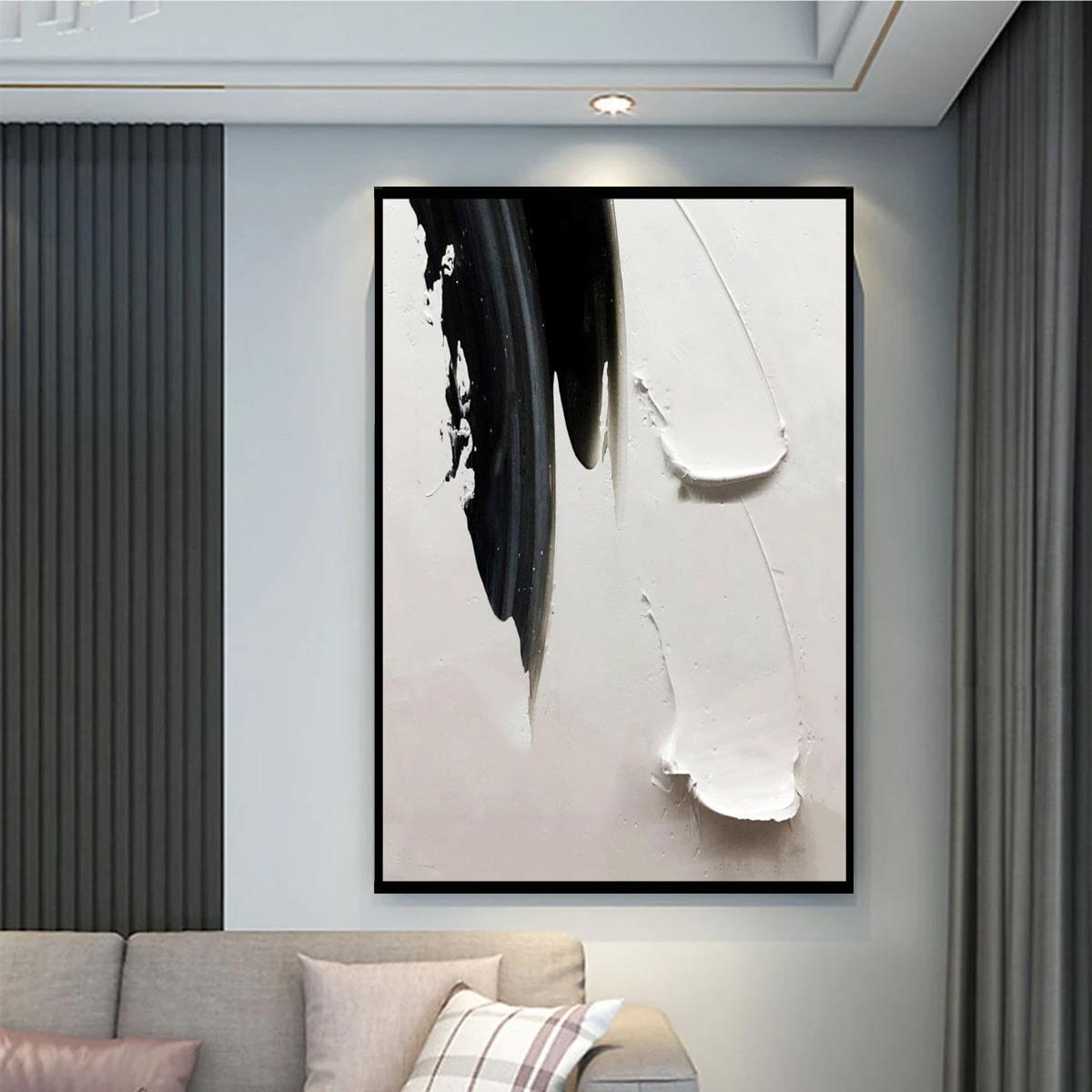 Siyah Beyaz Ahenk 5 3D Yoğun Yağlı Boya Tablo3D Yoğun Yağlı Boya TablolarTablolife