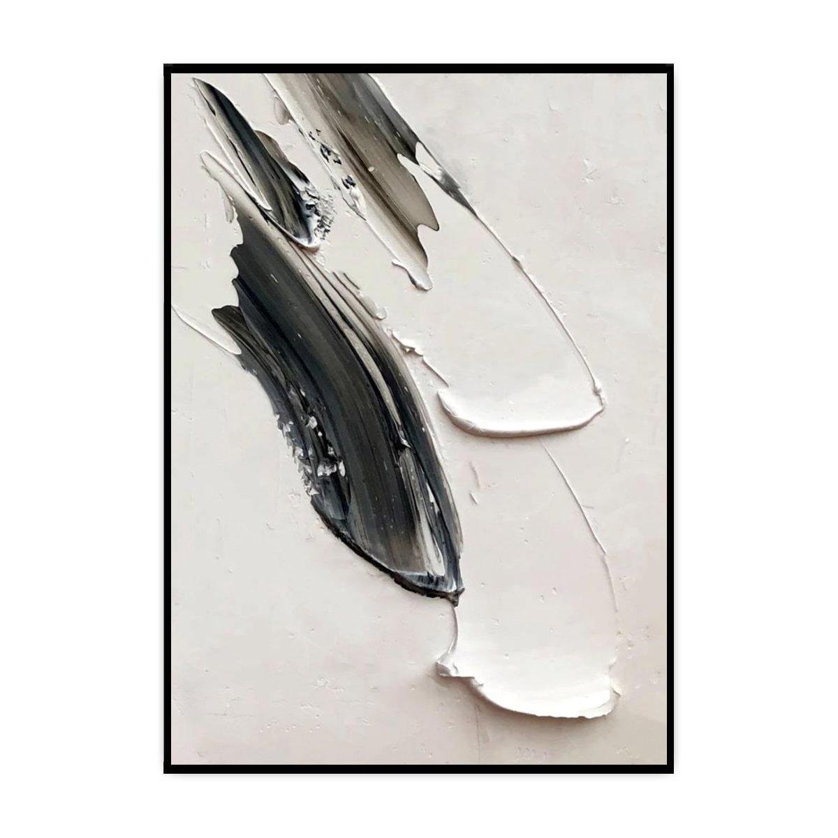 Siyah Beyaz İkili Set 3D Yoğun Yağlı Boya Tablo3D Yoğun Yağlı Boya TablolarTablolife