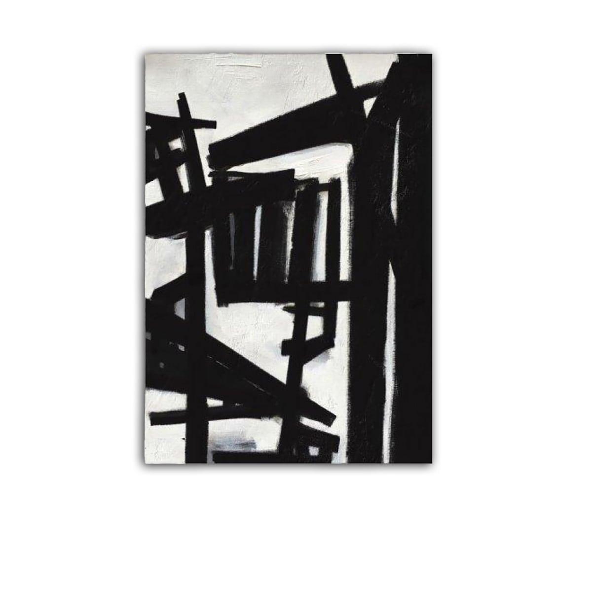 Siyah & Beyaz - Yağlı Boya Dokulu TabloYağlı Boya Dokulu Soyut TablolarTablolife