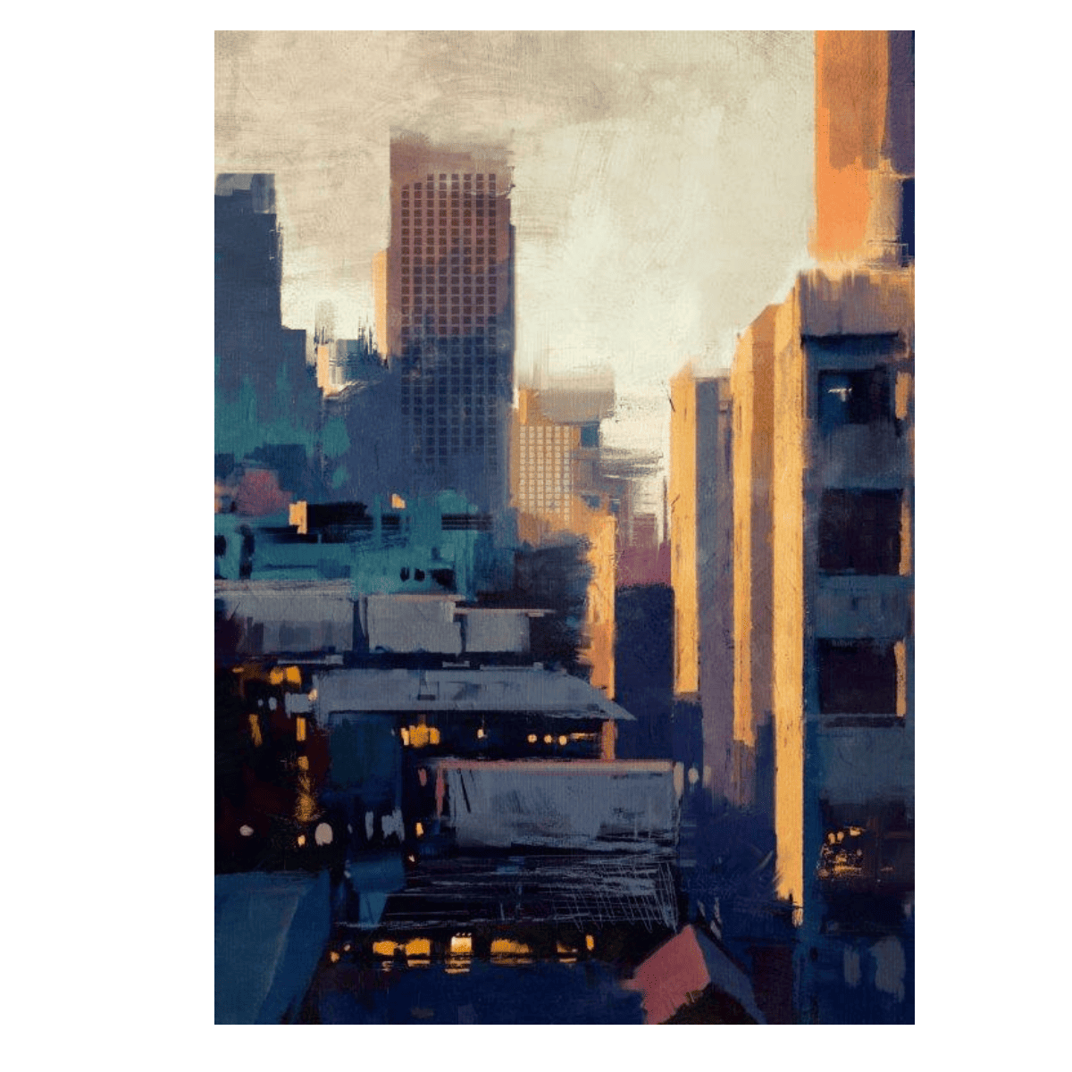 Skyscrapers Yağlı Boya Dokulu TabloYağlı Boya Dokulu Soyut TablolarTablolife