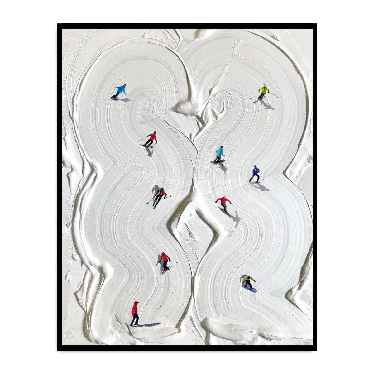 Snow Holiday 2 3D Yoğun Yağlı Boya Dokulu Tablo3D Yoğun Yağlı Boya TablolarTablolife