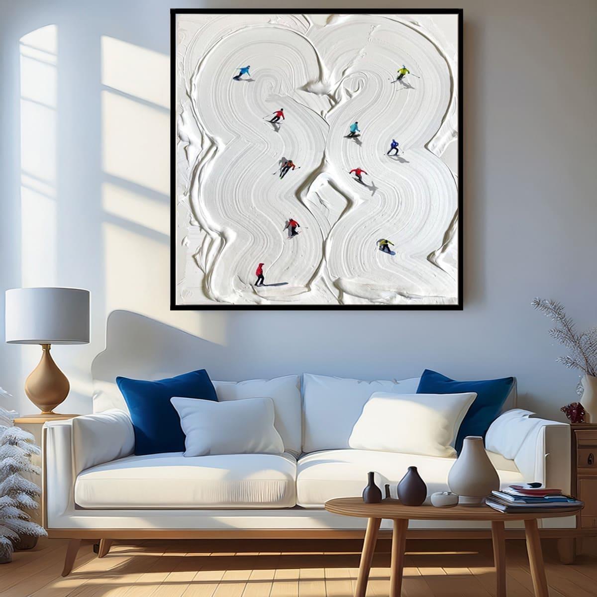 Snow Holiday 2 3D Yoğun Yağlı Boya Dokulu Tablo3D Yoğun Yağlı Boya TablolarTablolife