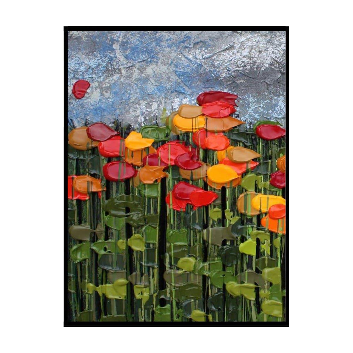 Soyut Çiçek Tarlası İkili Set 3D Yoğun Yağlı Boya Tablo3D Yoğun Yağlı Boya TablolarTablolife